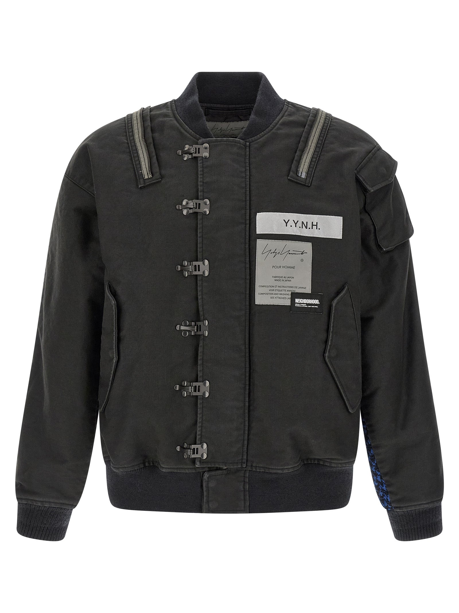 Yohji Yamamoto Schwarzer Bomber aus Baumwolle