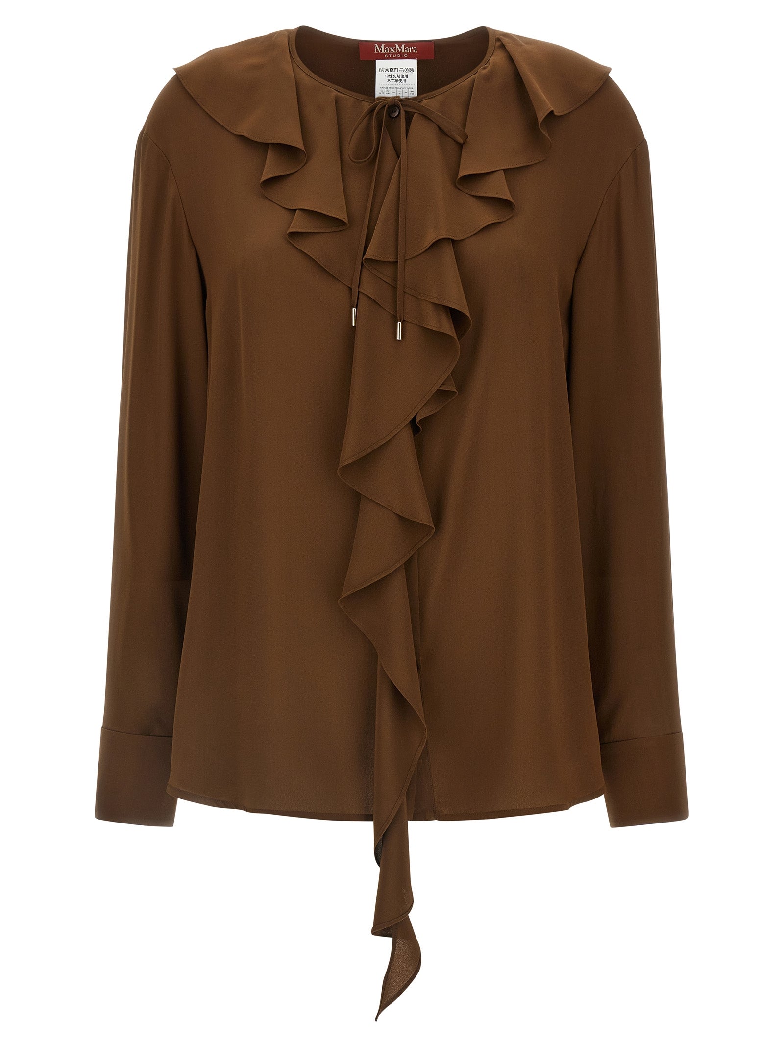 Max Mara Braune Seidenbluse