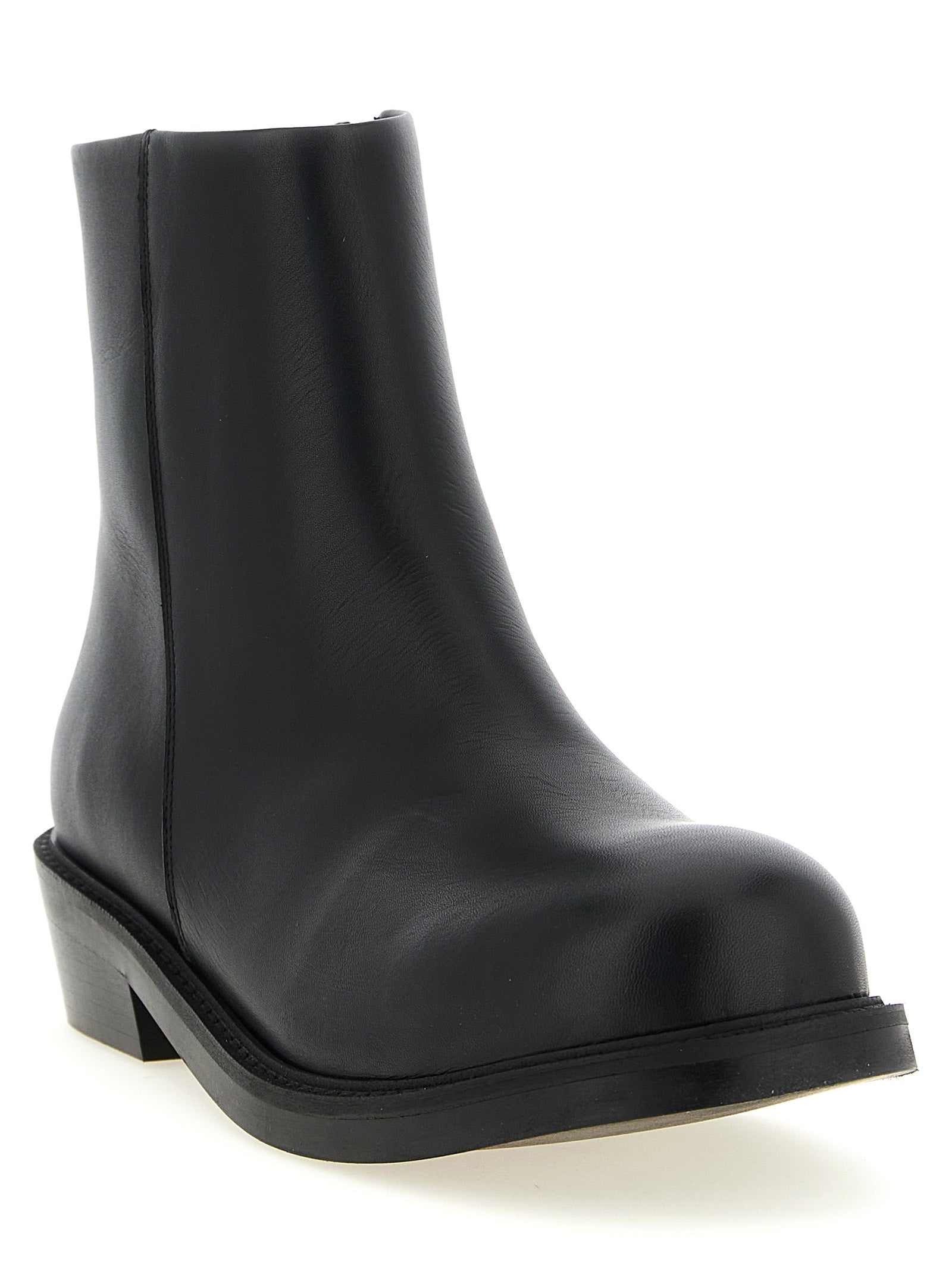 SÉFR Schwarze Stiefeletten aus Kalbsleder
