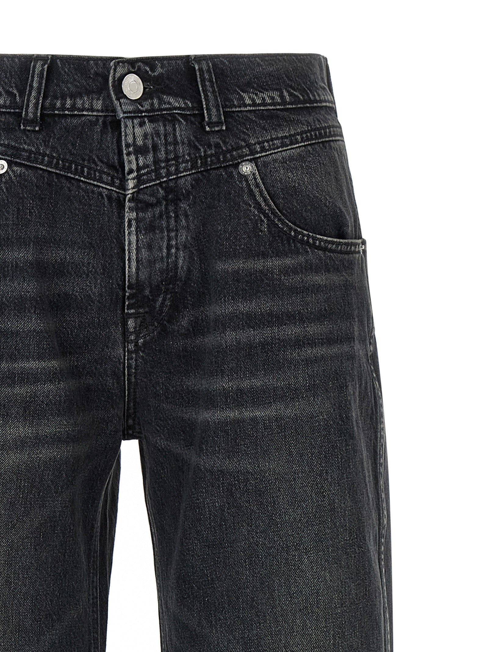 Armarium Schwarze Baumwoll-Jeans mit geradem Bein