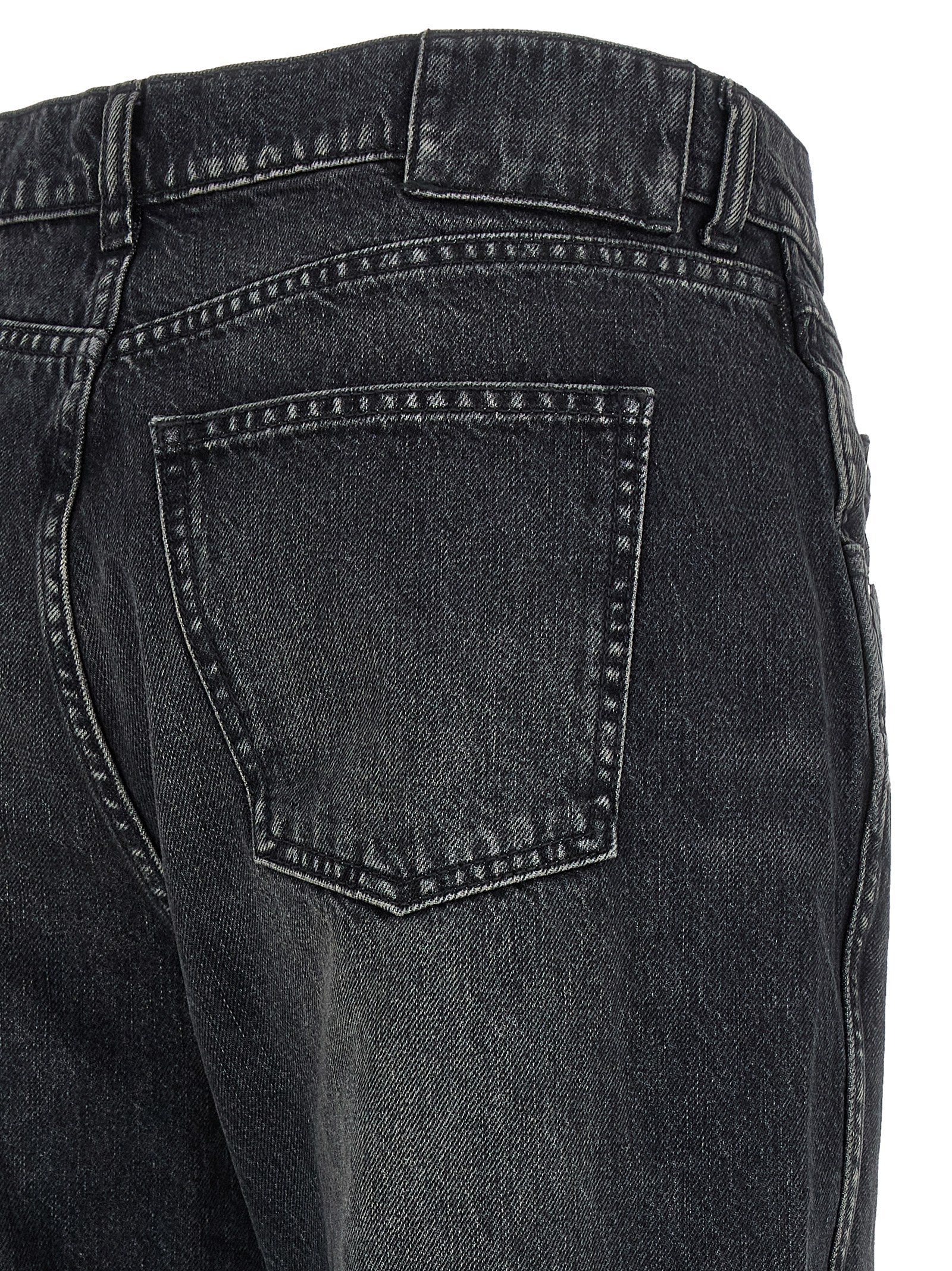 Armarium Schwarze Baumwoll-Jeans mit geradem Bein