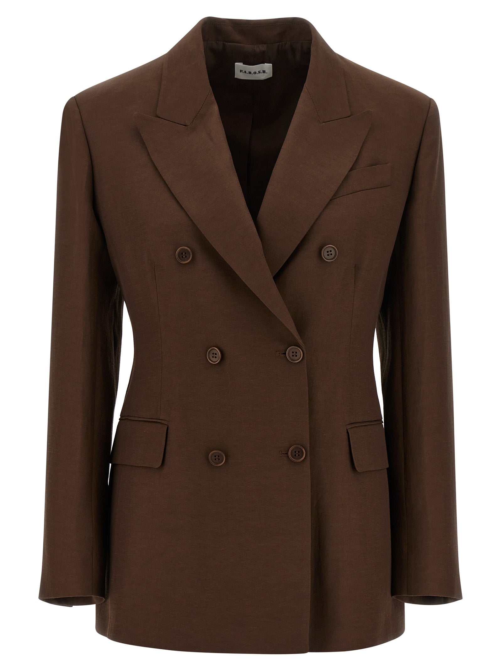 P.A.R.O.S.H. Brauner Viskose-Blazer