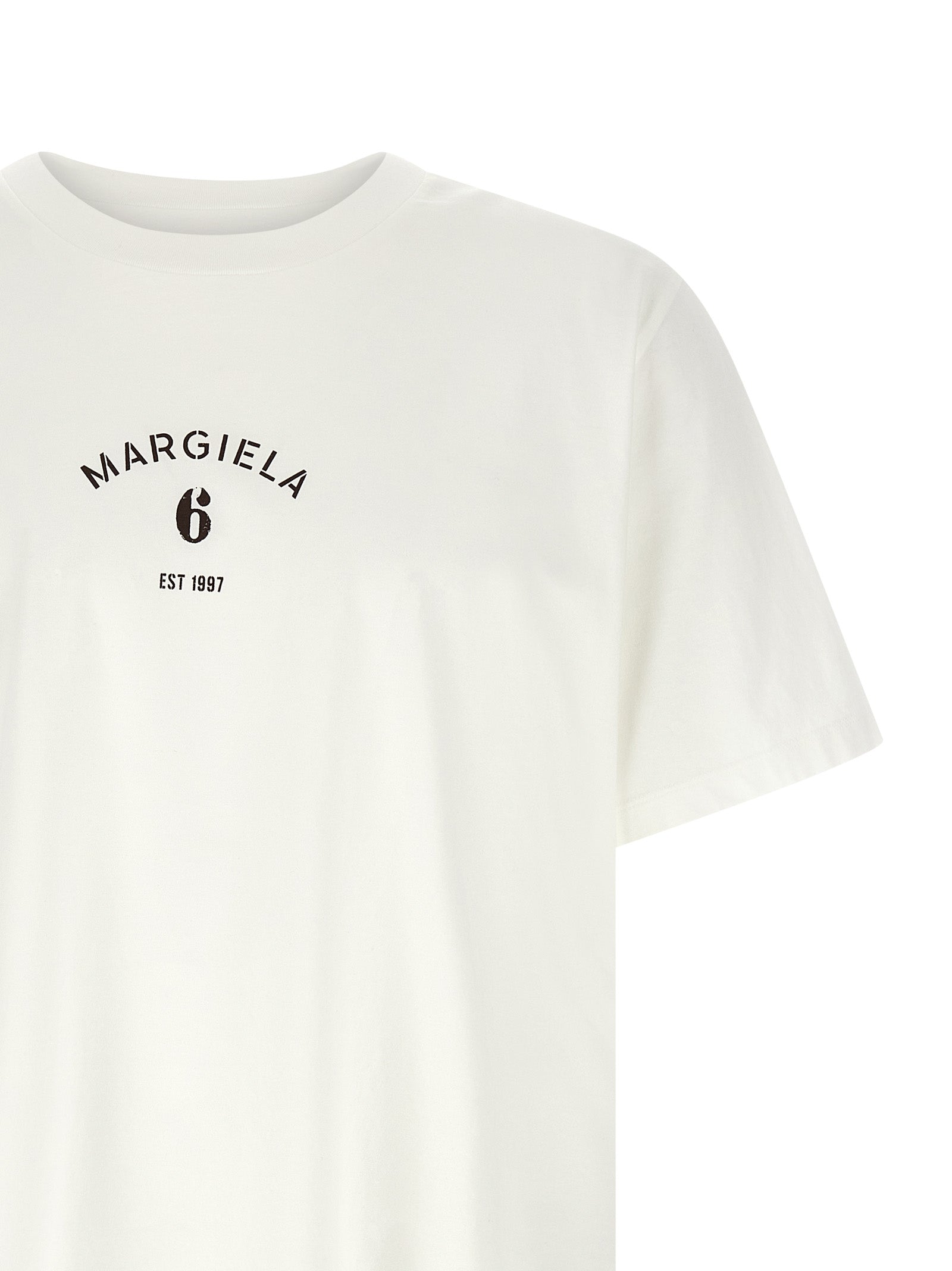 MM6 Maison Margiela Weißes Baumwoll-T-Shirt