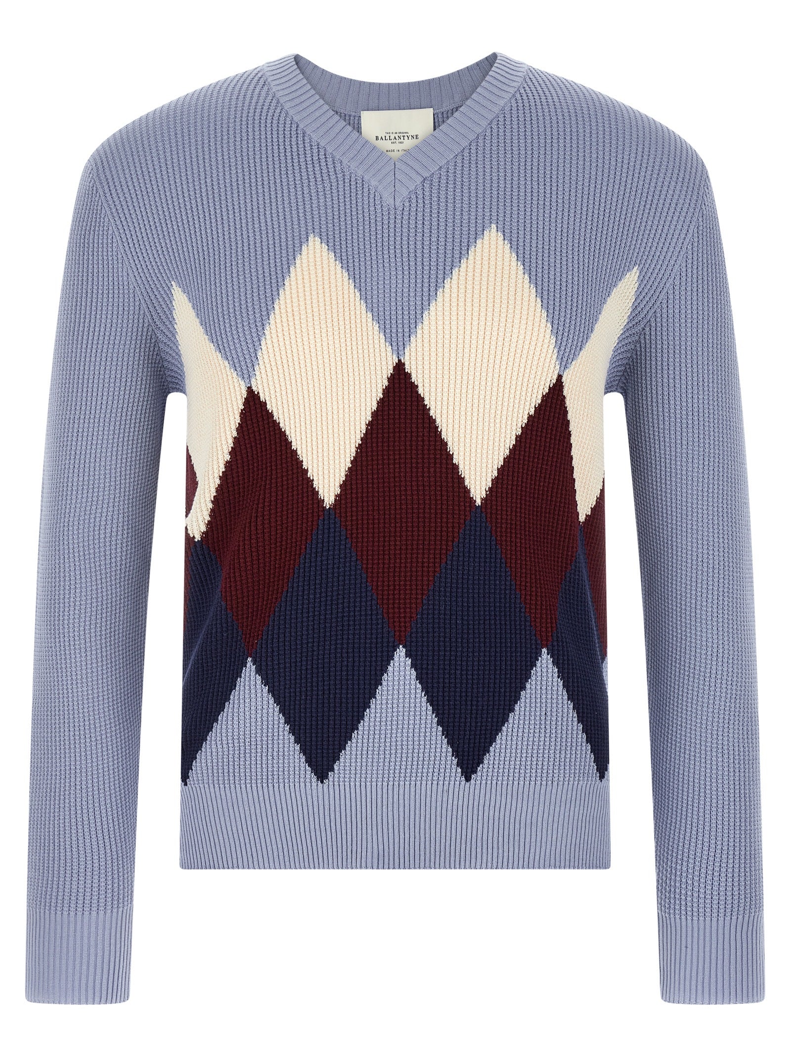 Ballantyne Blauer Baumwollcardigan