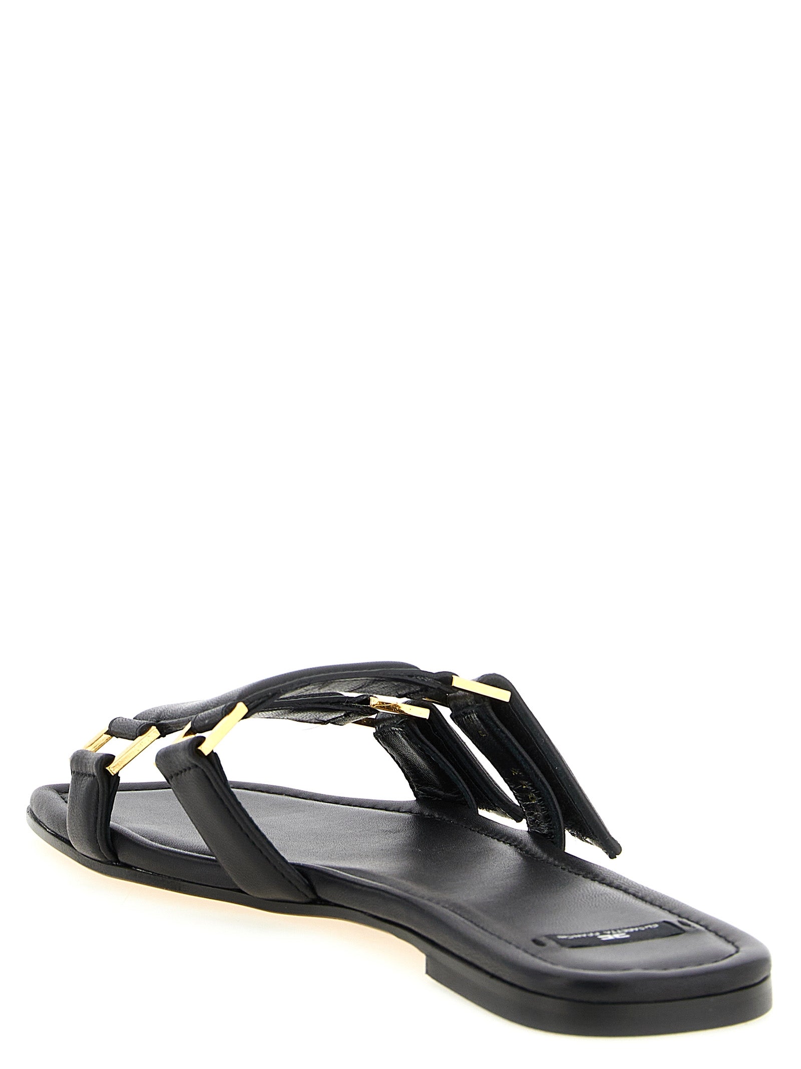 Elisabetta Franchi Schwarze Lammleder-Slipper