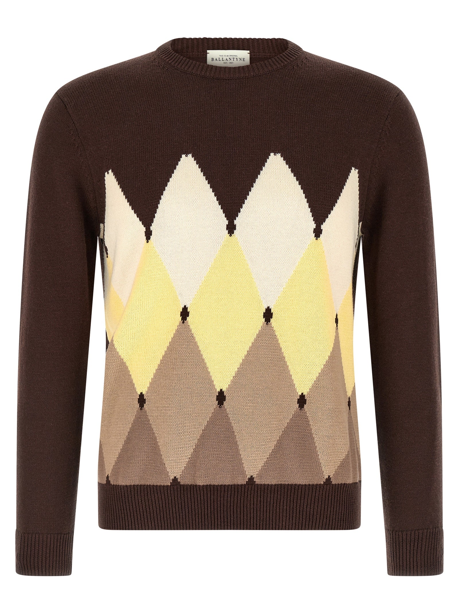 Ballantyne Brauner Baumwollcardigan