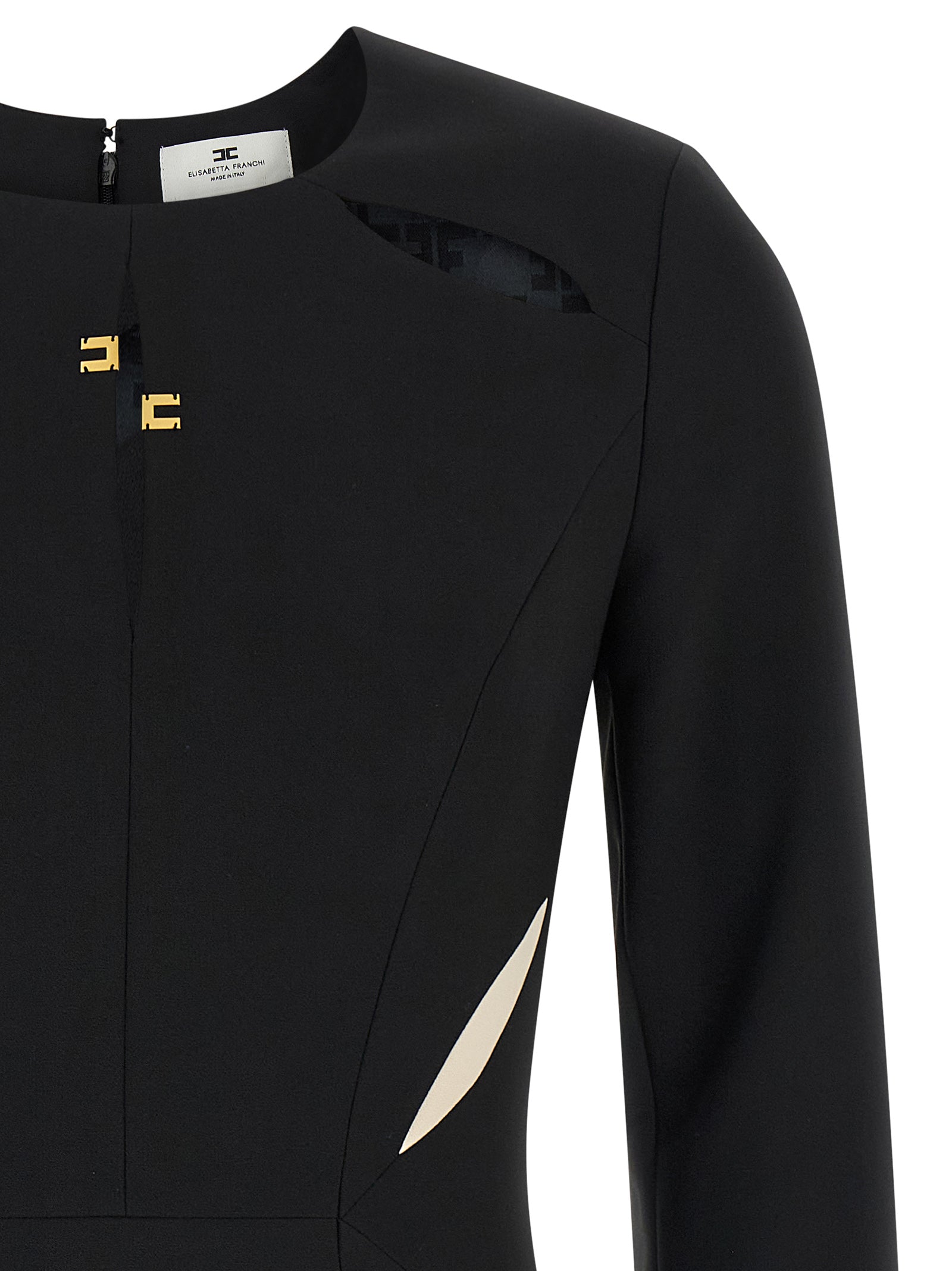 Elisabetta Franchi Kurzes Zweifarben-Polyesterkleid