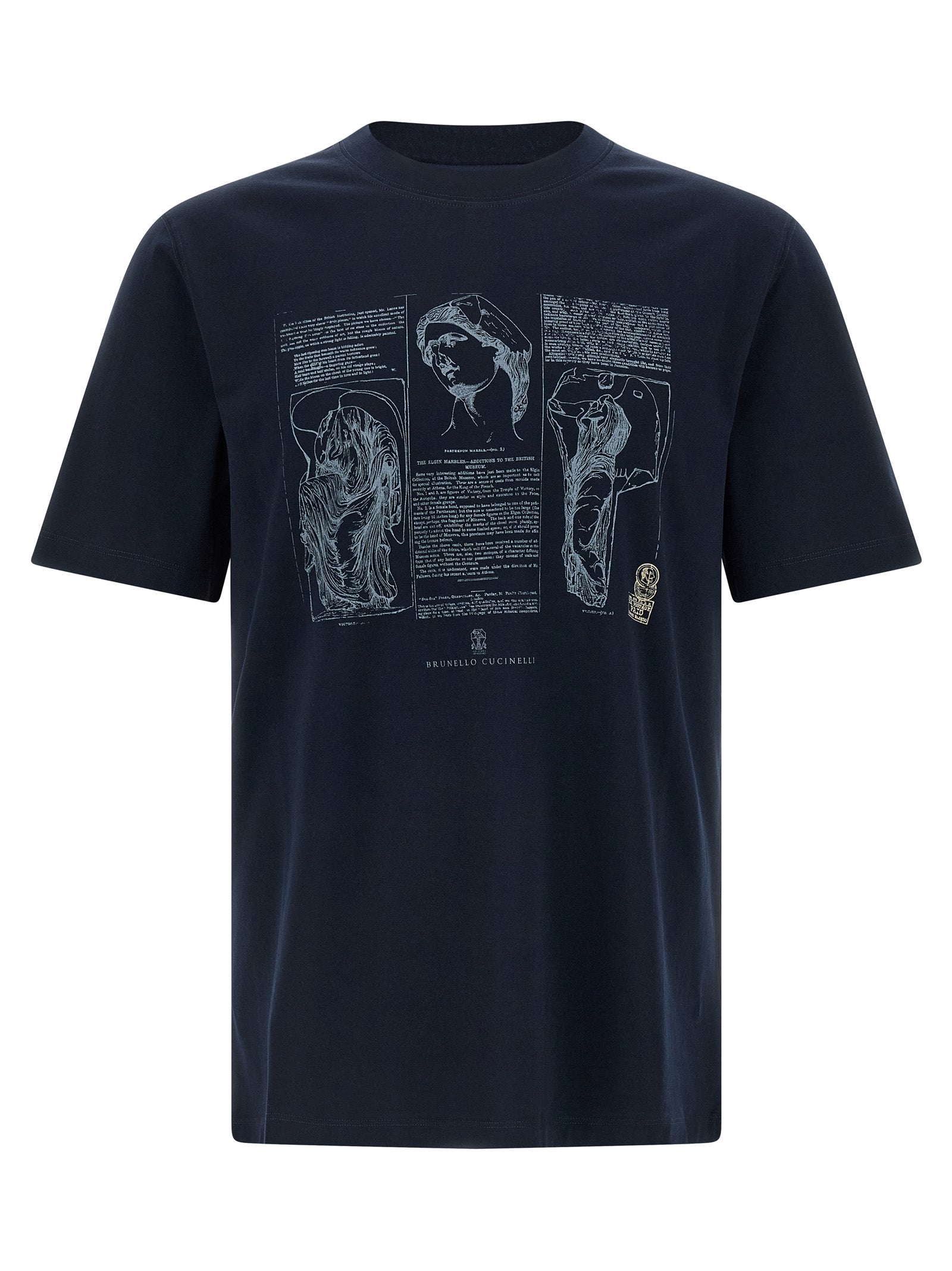 Brunello Cucinelli Blaues Baumwoll-T-Shirt