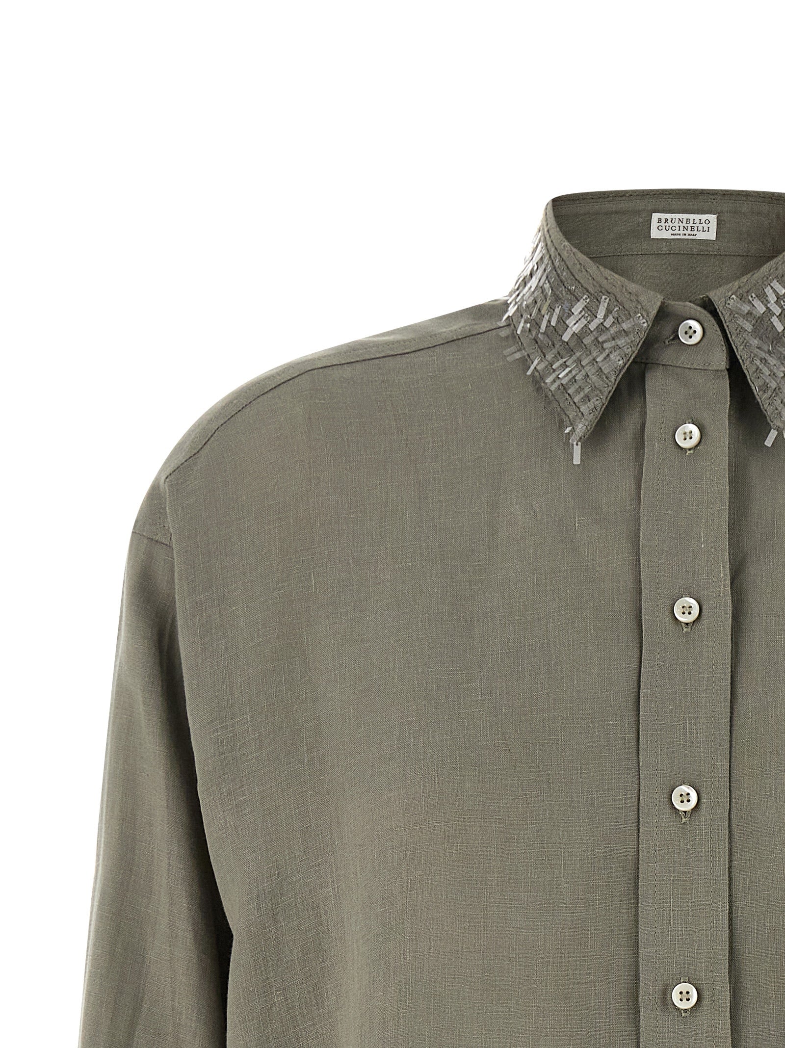 Brunello Cucinelli Zweifarbige Leinenbluse
