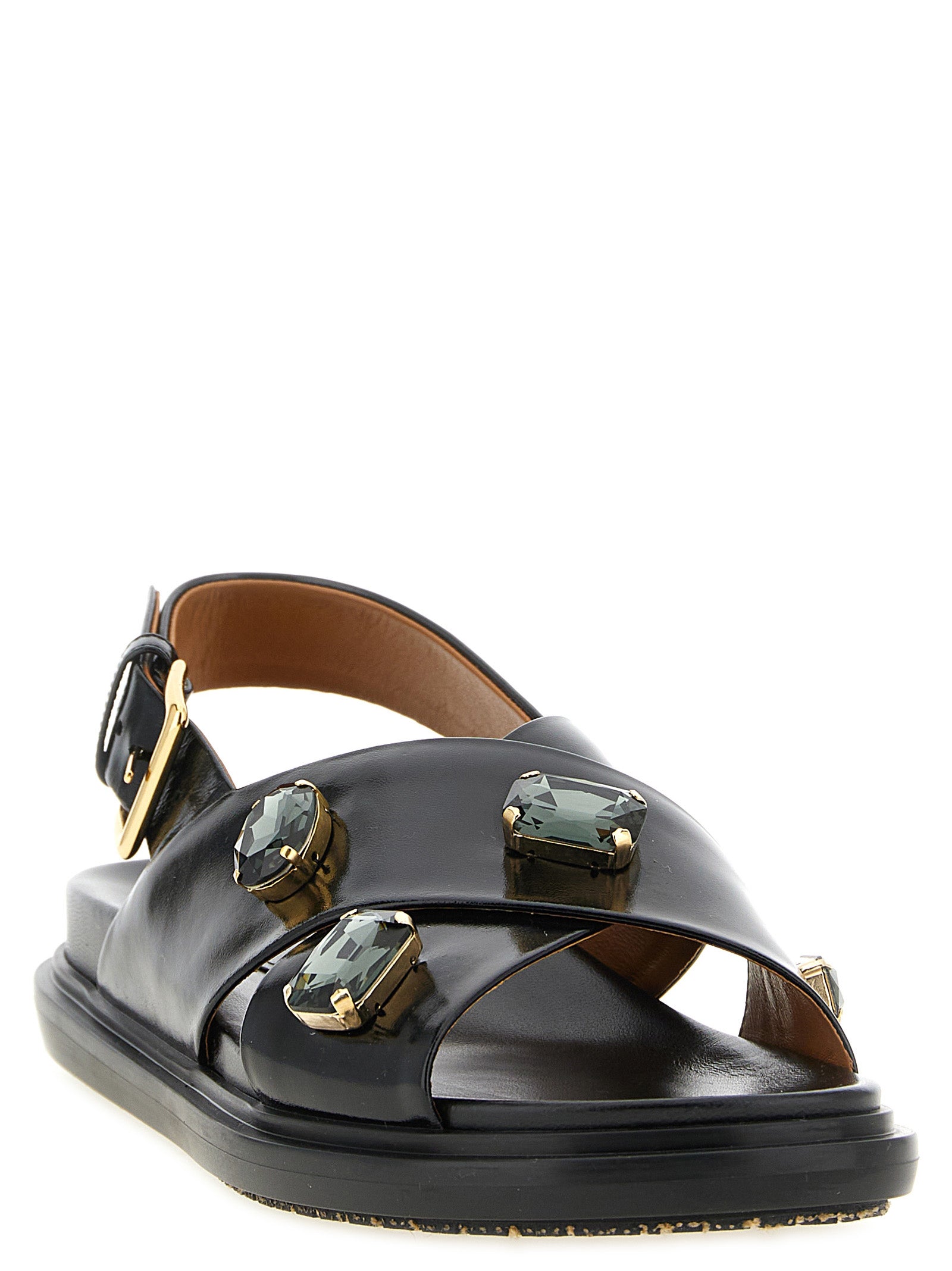 Marni Schwarze Lammleder-Sandalen