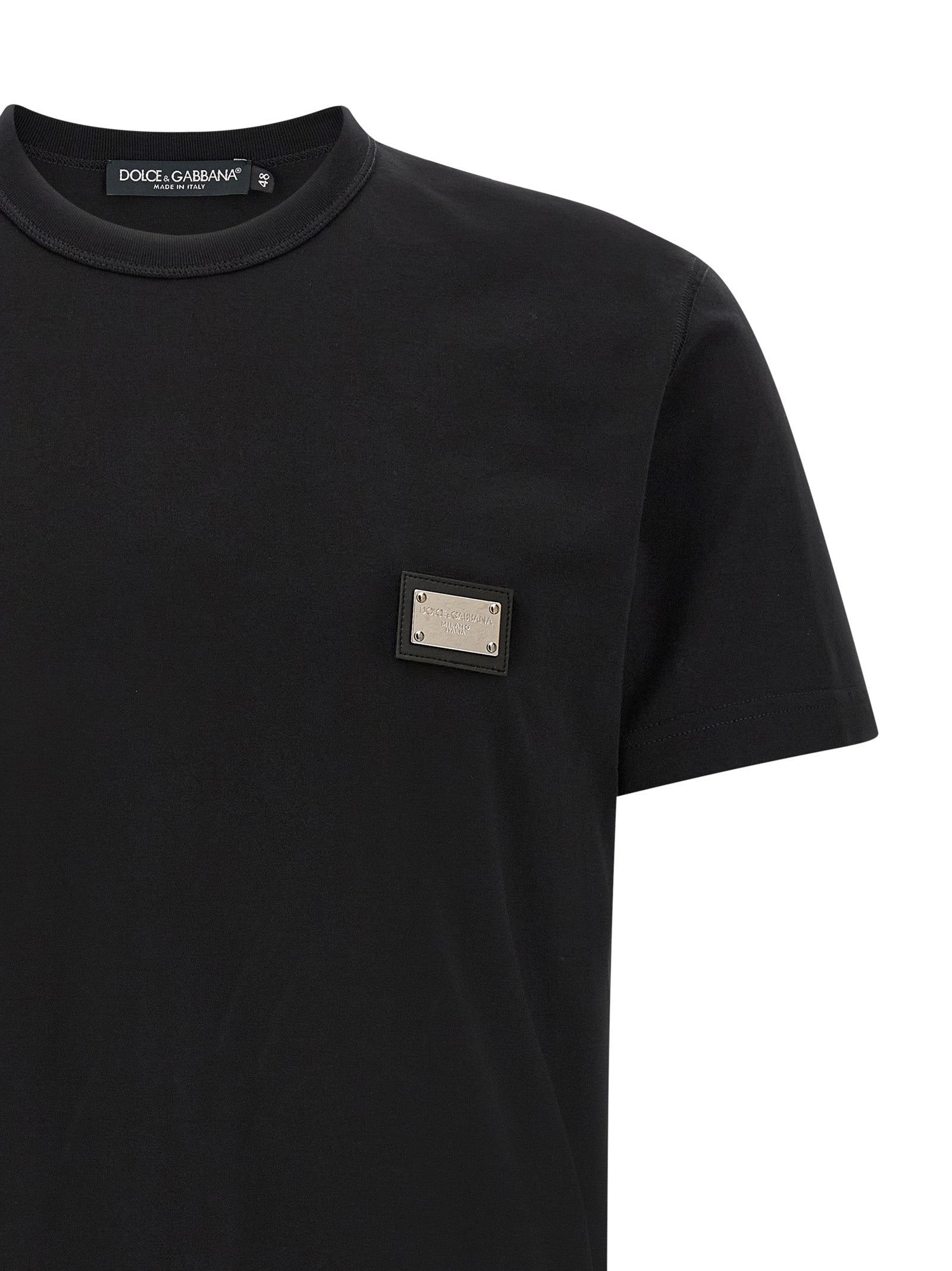 Dolce & Gabbana Schwarzes Baumwoll-T-Shirt