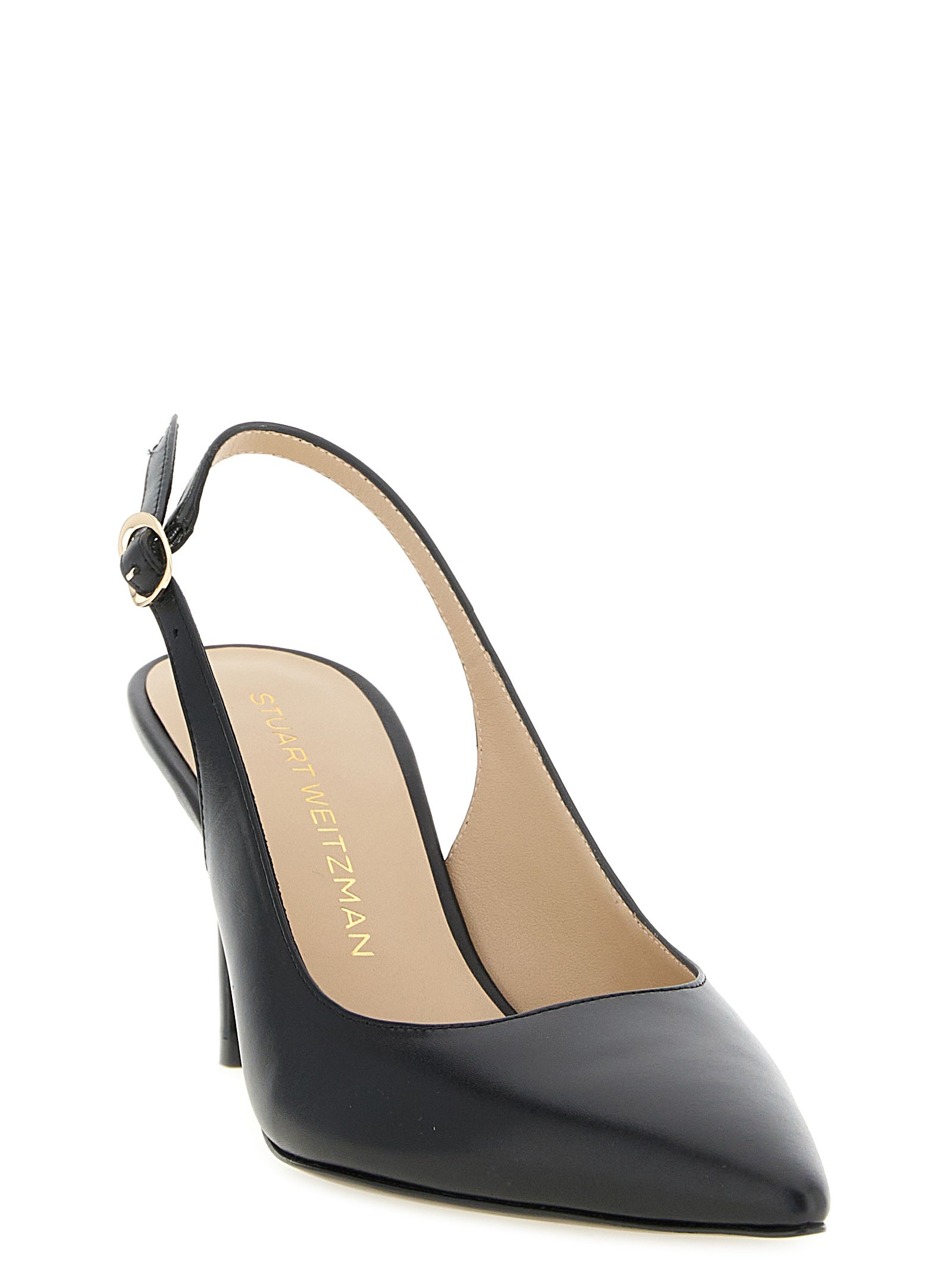 Stuart Weitzman Schwarze Pumps aus Kalbsleder mit mittlerem Absatz