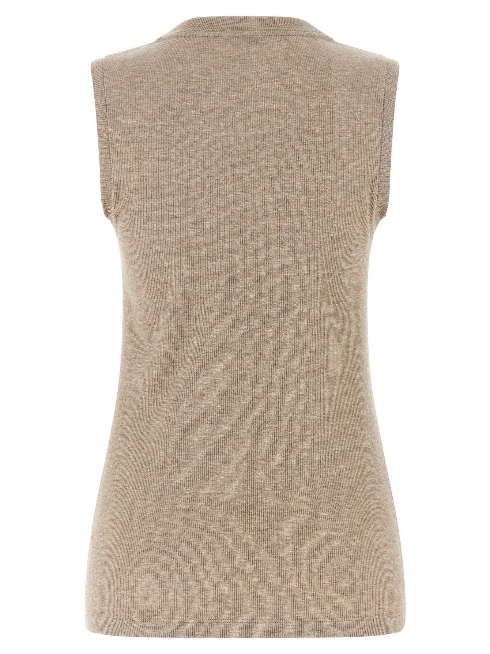 Peserico Beige Viskose Ärmelloses T-Shirt
