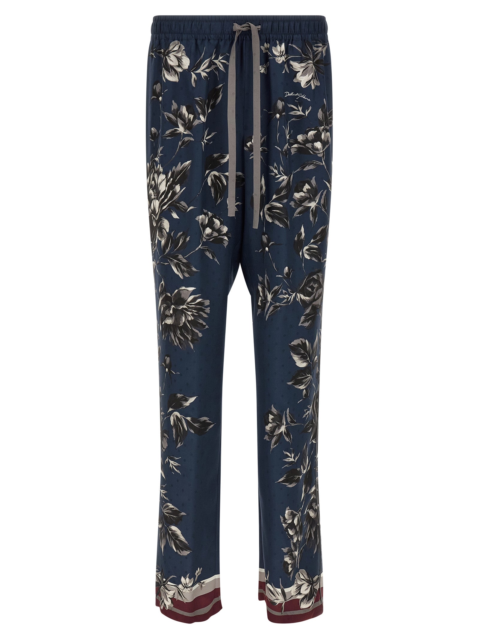 Dolce & Gabbana Blaue Seidenhose für die Freizeit