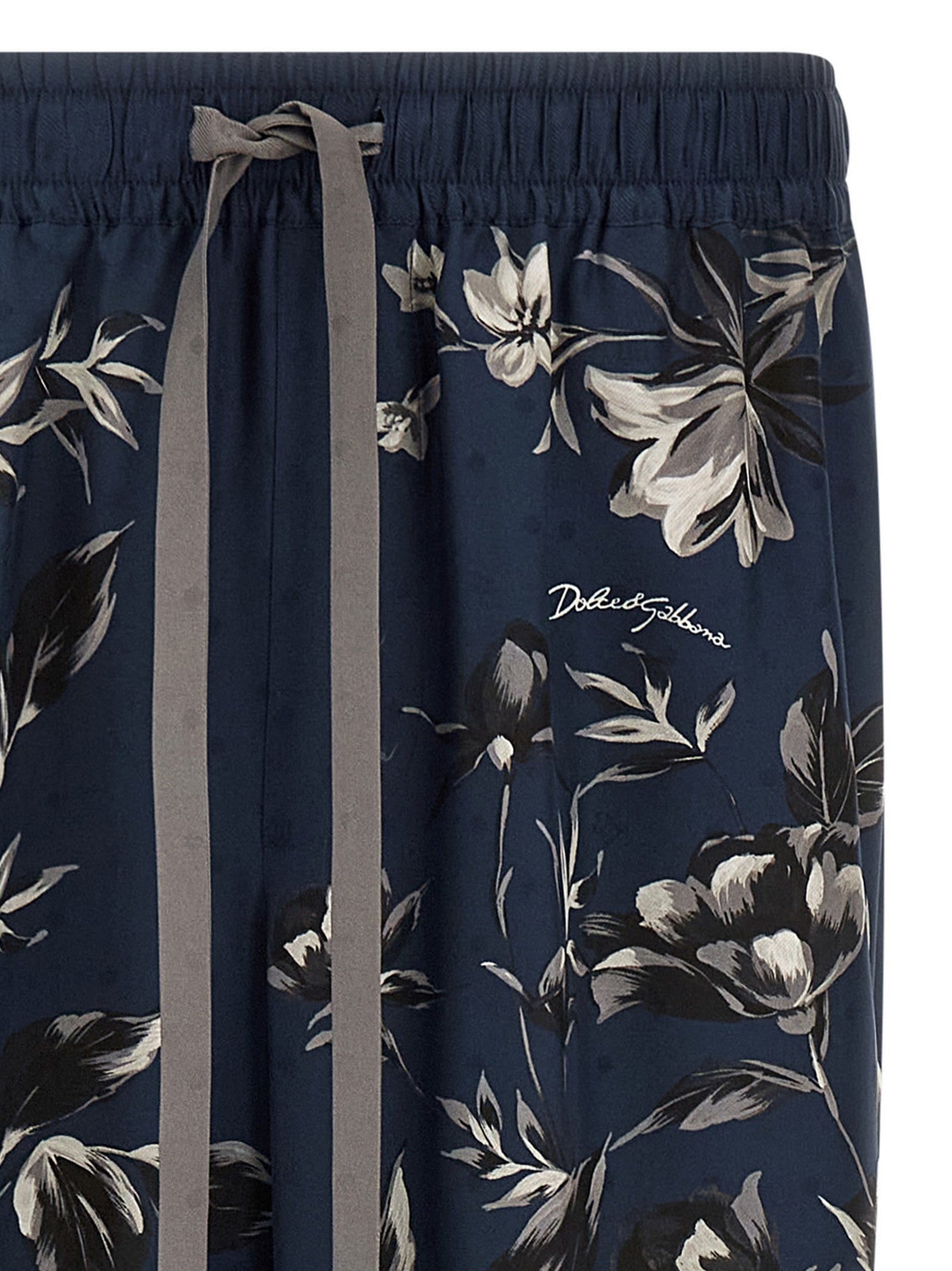 Dolce & Gabbana Blaue Seidenhose für die Freizeit