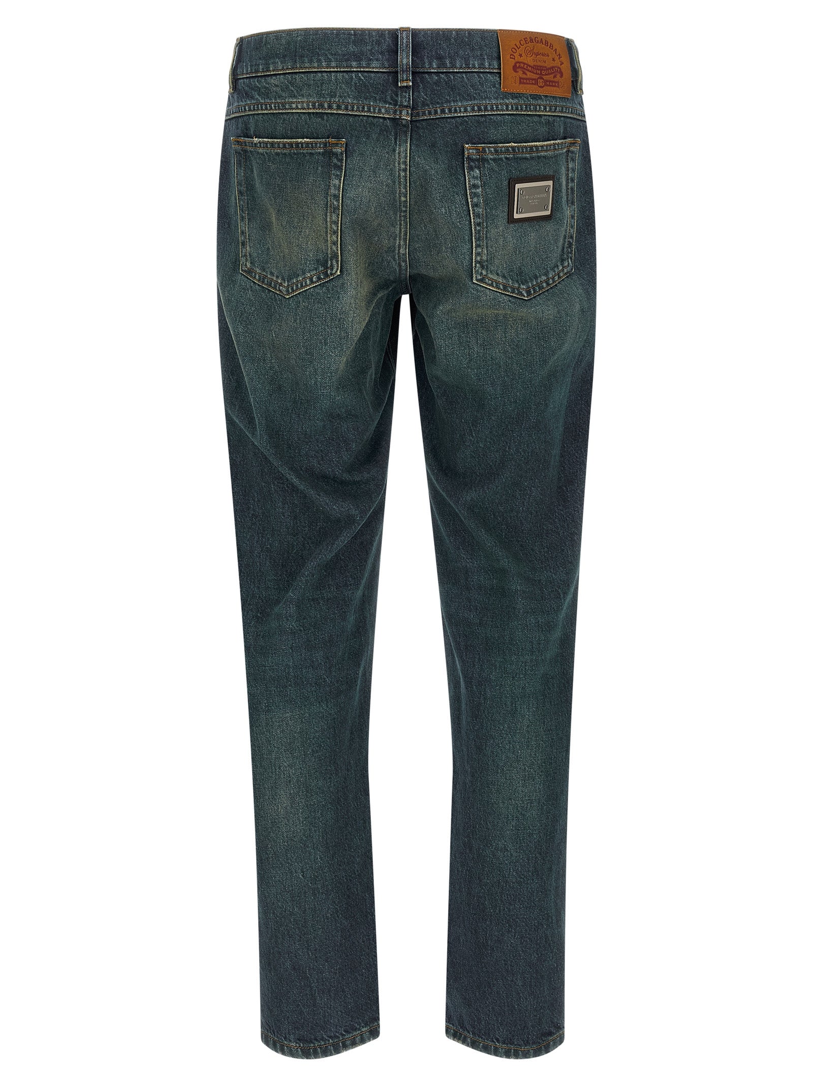 Dolce & Gabbana Blaue Jeans aus Baumwolle im geraden Schnitt
