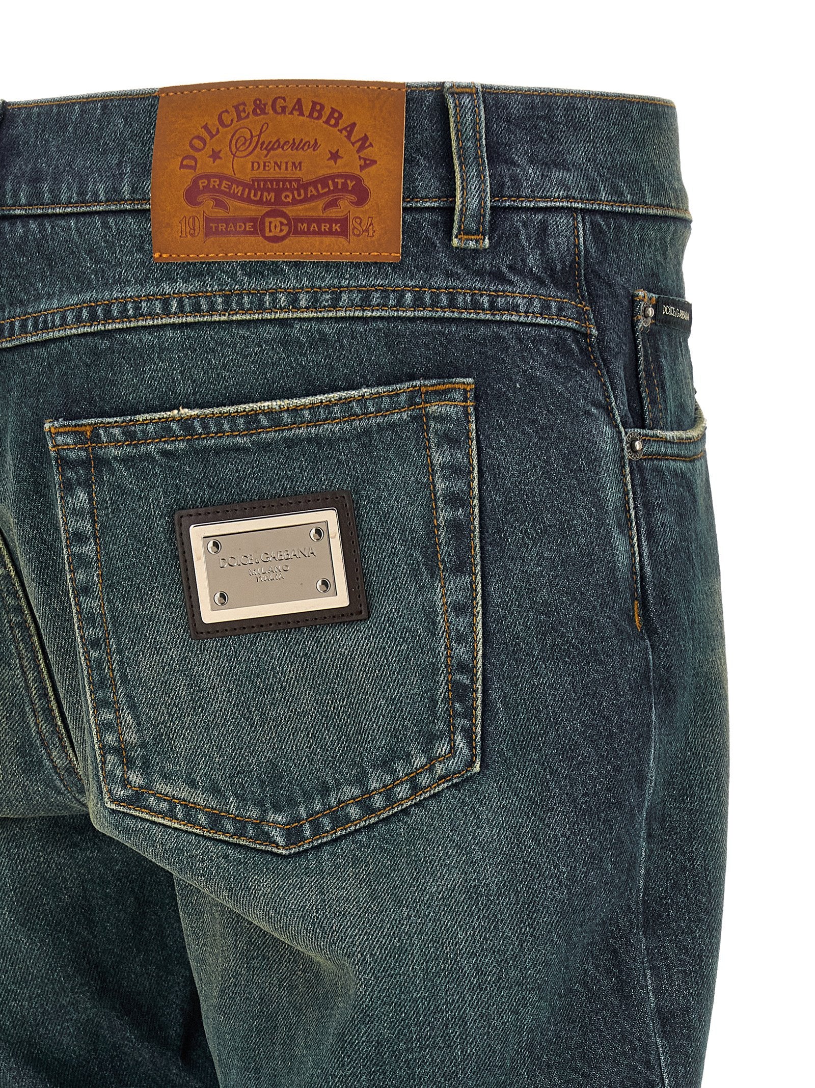 Dolce & Gabbana Blaue Jeans aus Baumwolle im geraden Schnitt