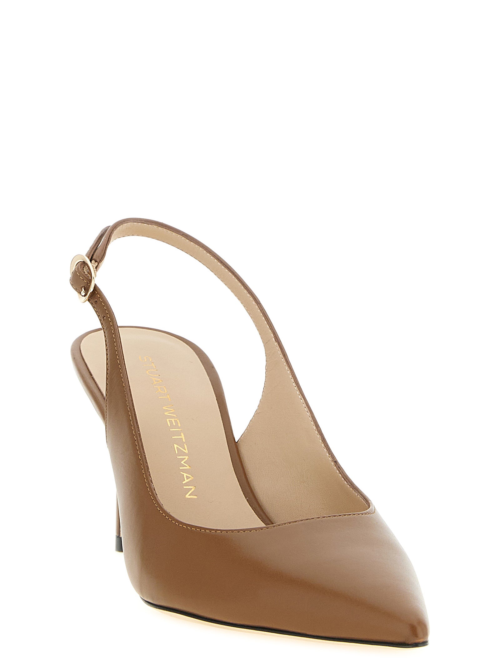 Stuart Weitzman Braune Pumps aus Kalbsleder mit mittlerem Absatz
