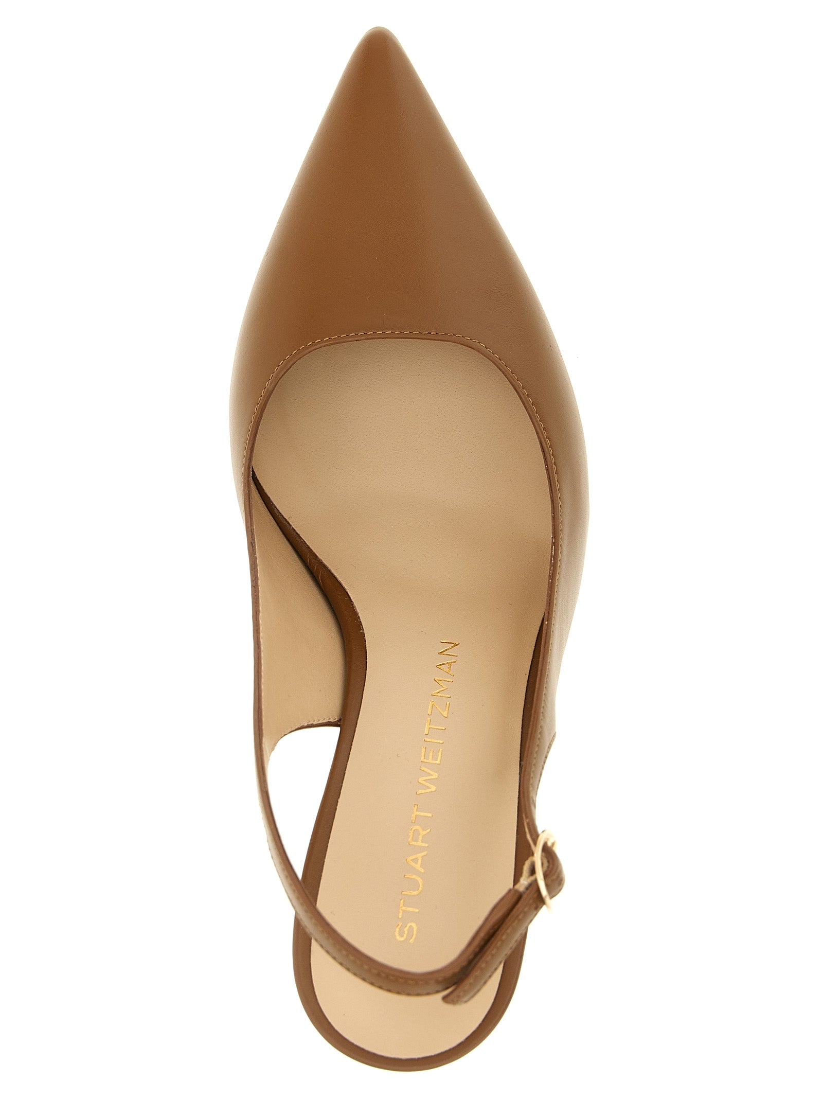 Stuart Weitzman Braune Pumps aus Kalbsleder mit mittlerem Absatz