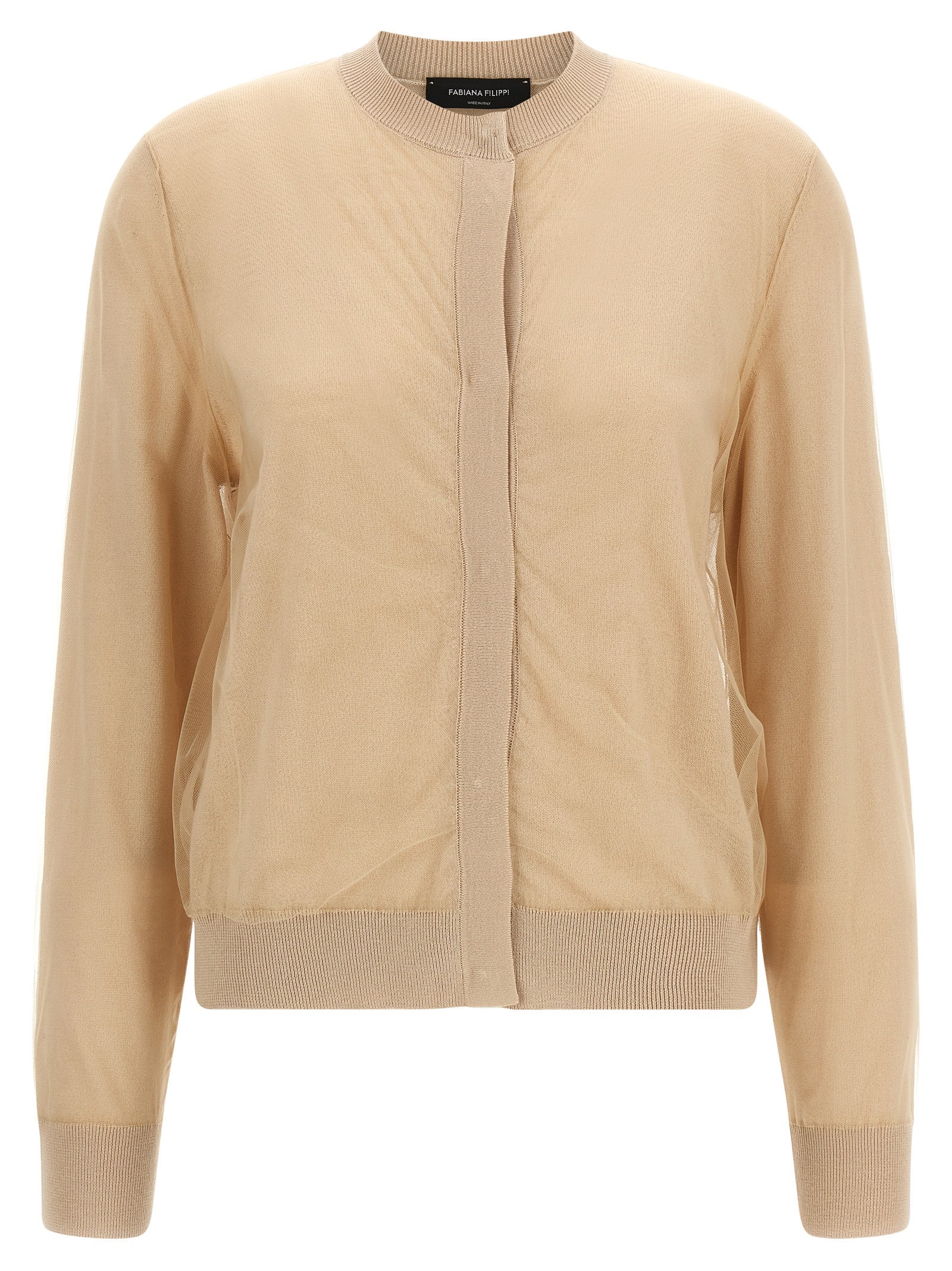 Fabiana Filippi Brauner Cardigan aus reiner Schurwolle