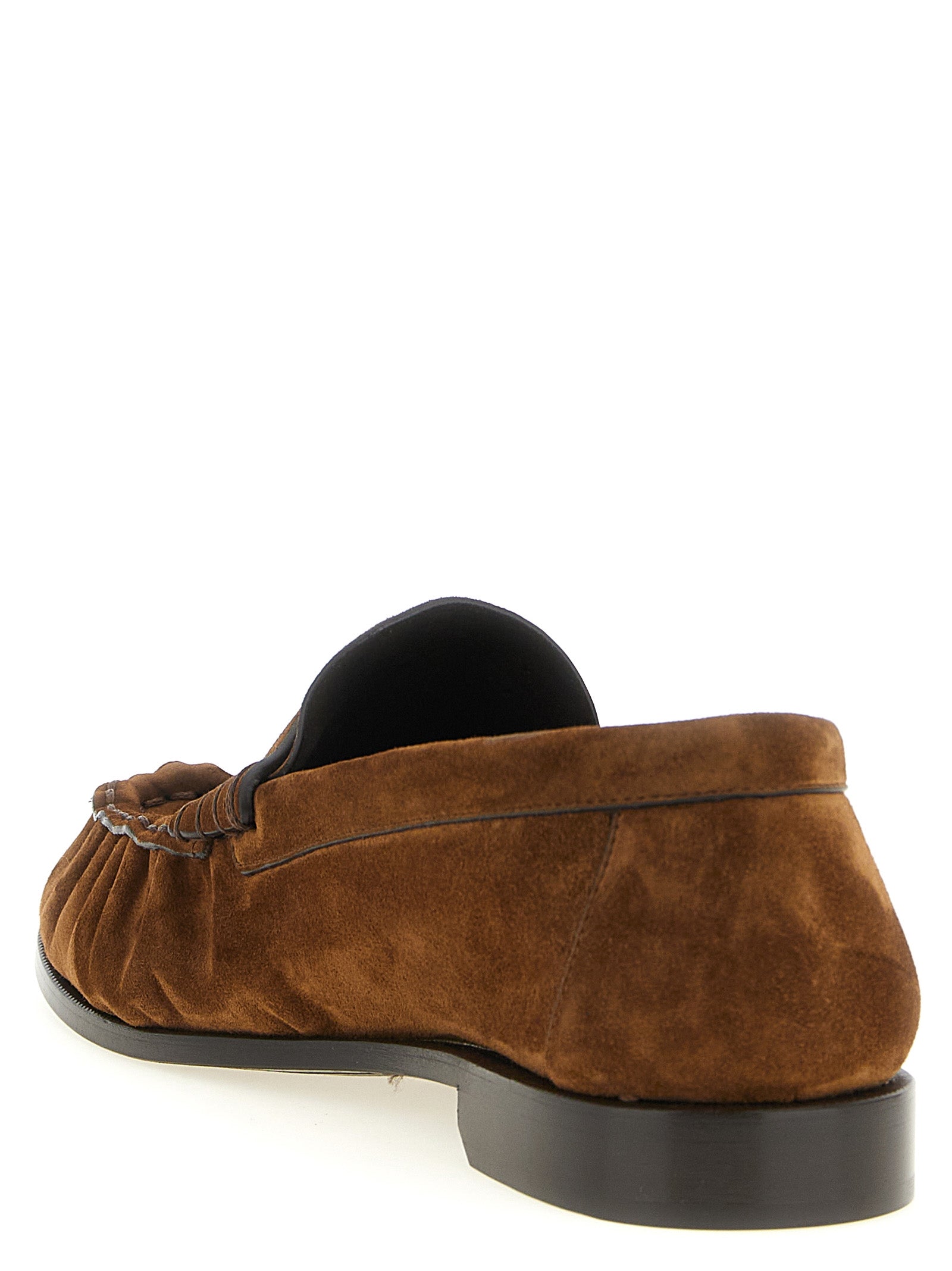 Saint Laurent Braune Kalbsleder-Slipper