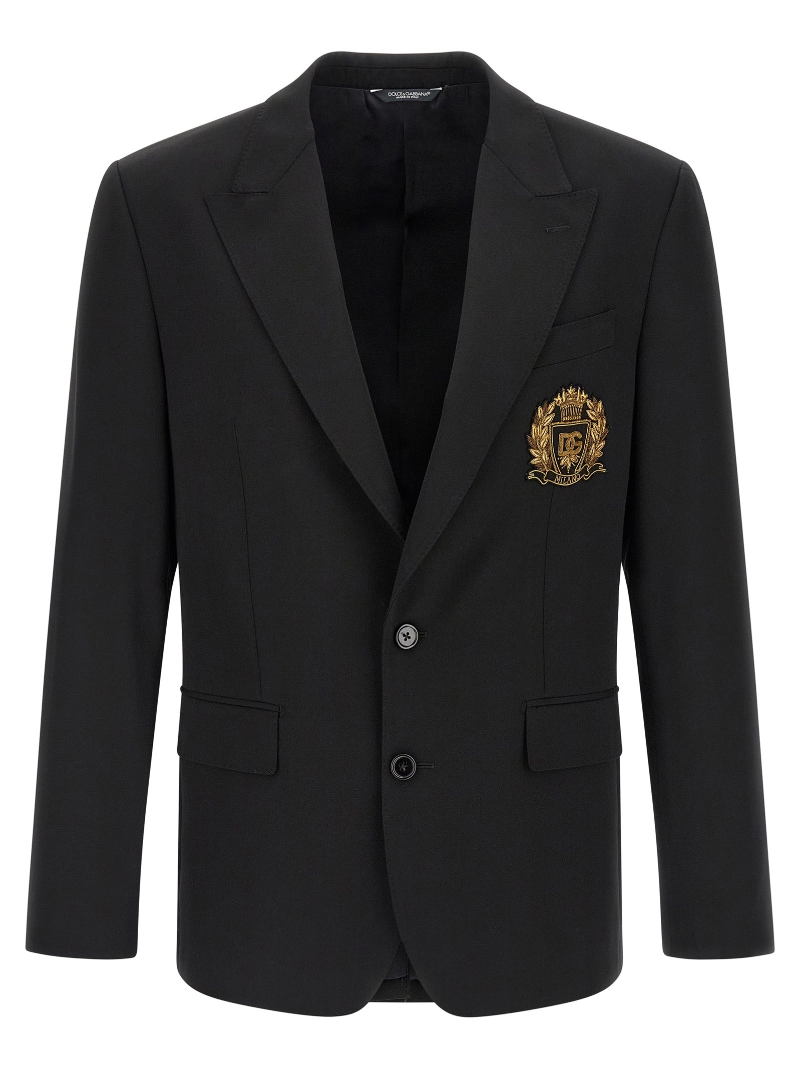 Dolce & Gabbana Schwarzer Blazer aus reiner Schurwolle