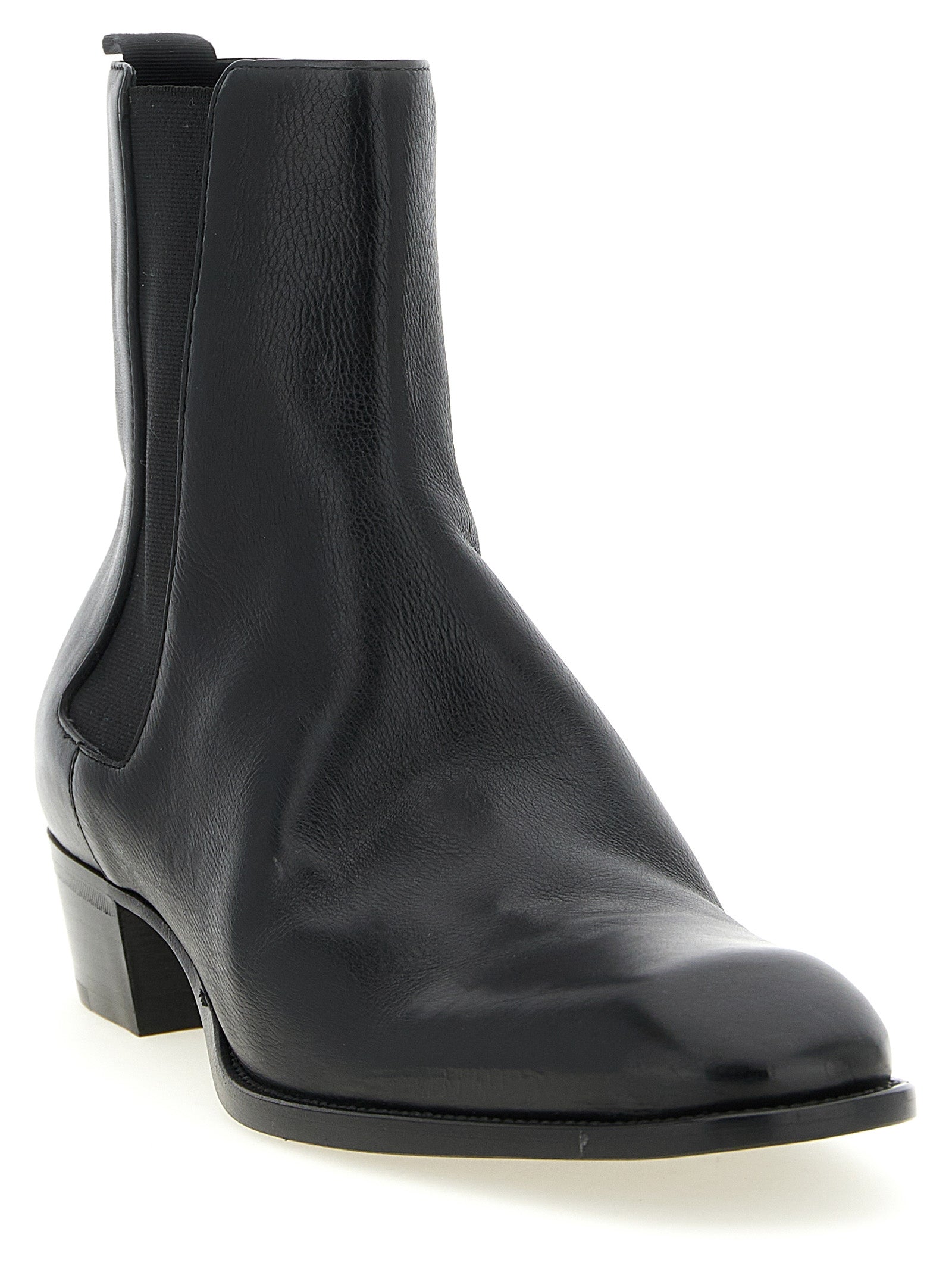 Saint Laurent Schwarze Chelsea Boots aus Kalbsleder