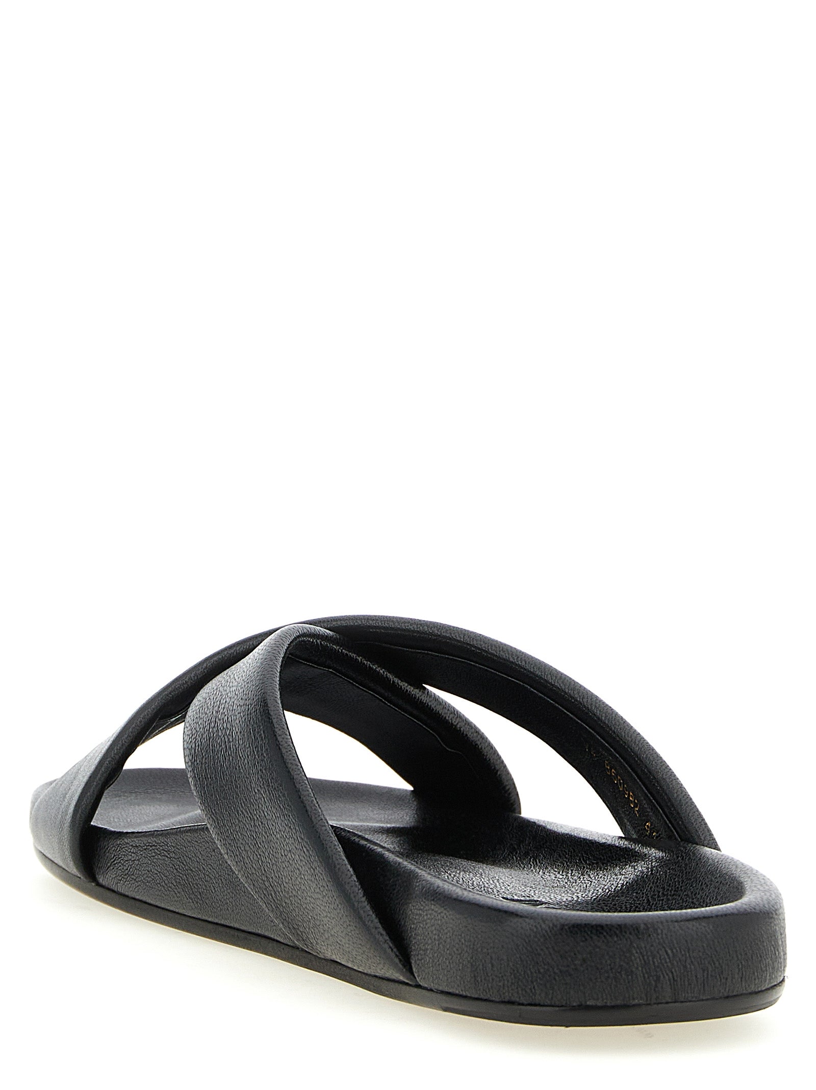 Saint Laurent Schwarze Lammleder-Slipper