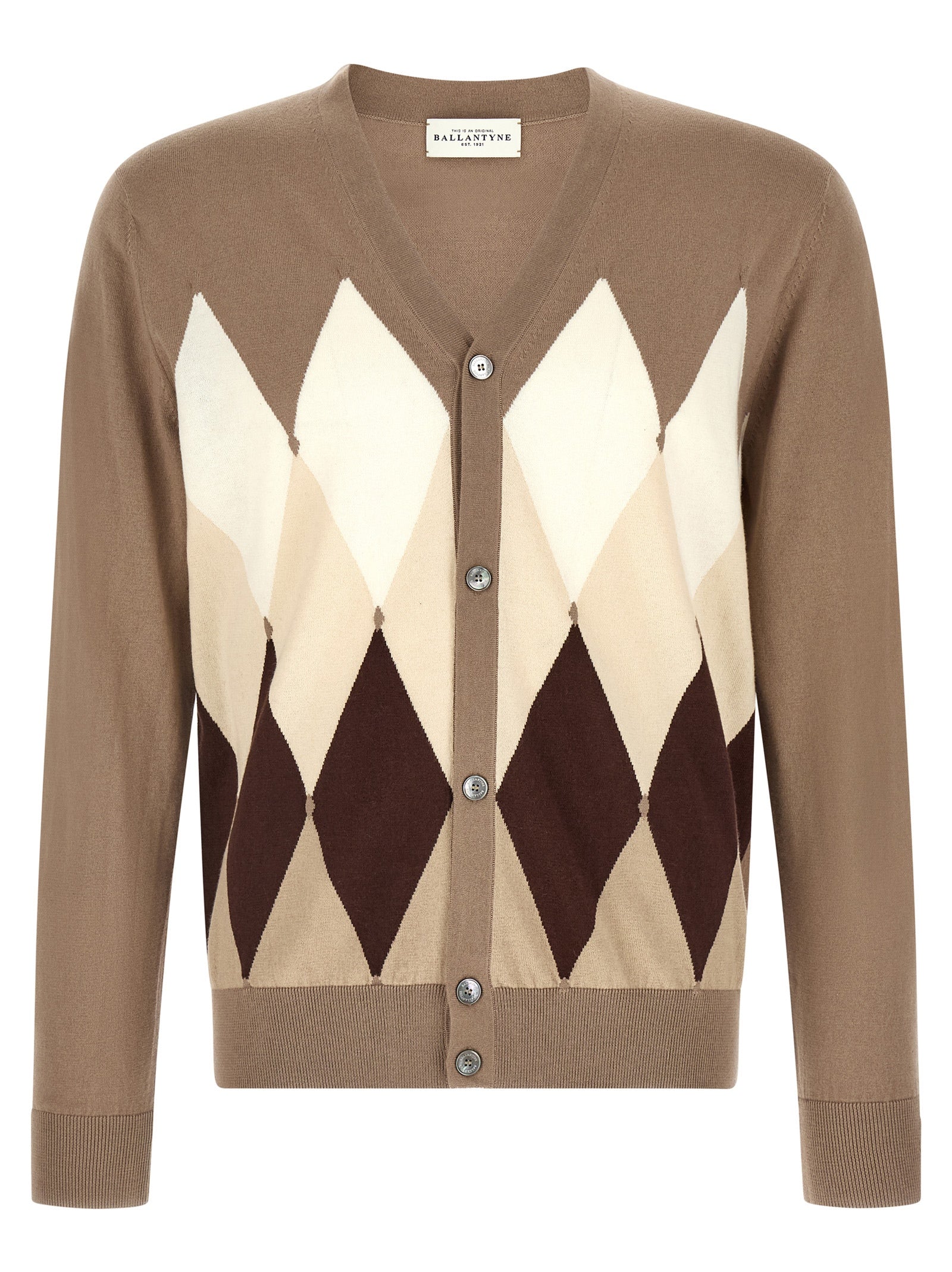 Ballantyne Brauner Baumwollcardigan
