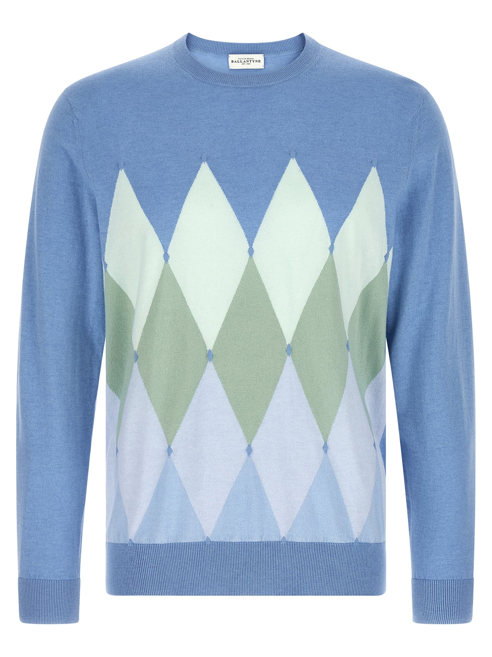 Ballantyne Blauer Baumwollcardigan