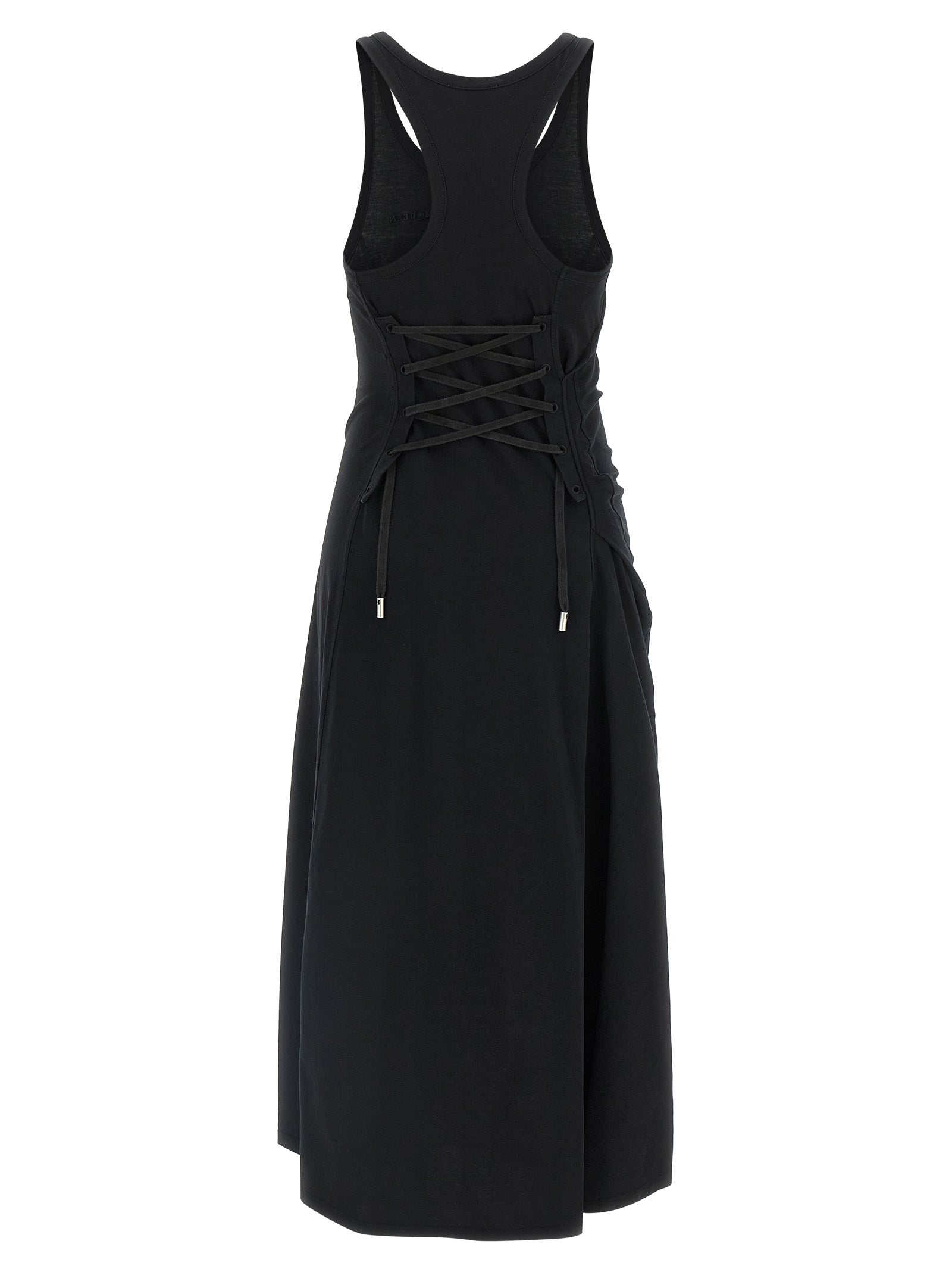 Alexander McQueen Schwarzes Baumwoll-Maxikleid