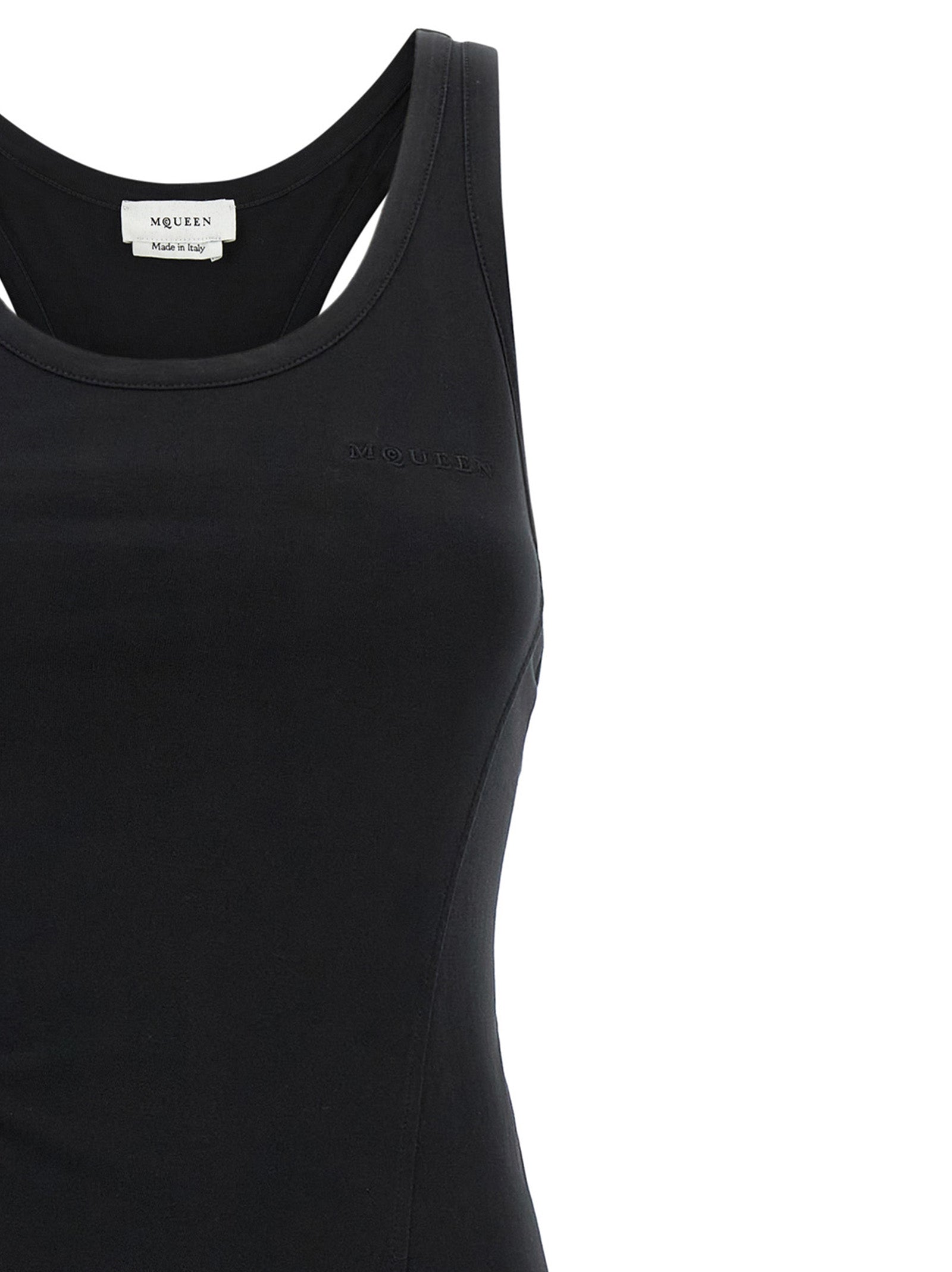 Alexander McQueen Schwarzes Baumwoll-Maxikleid