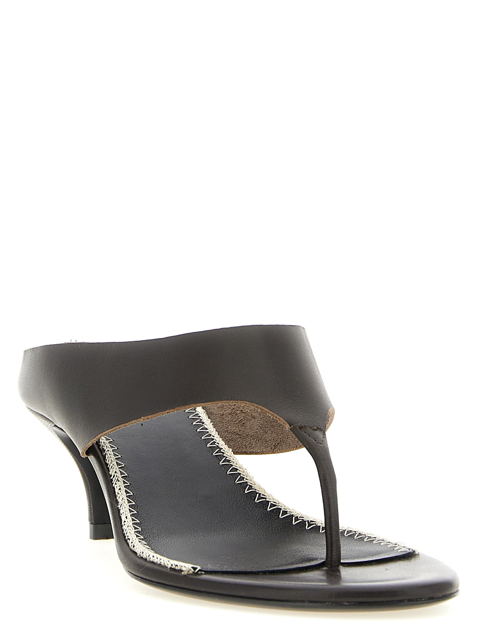 Magda Butrym Braune Ledersandalen mit Stilettoabsatz