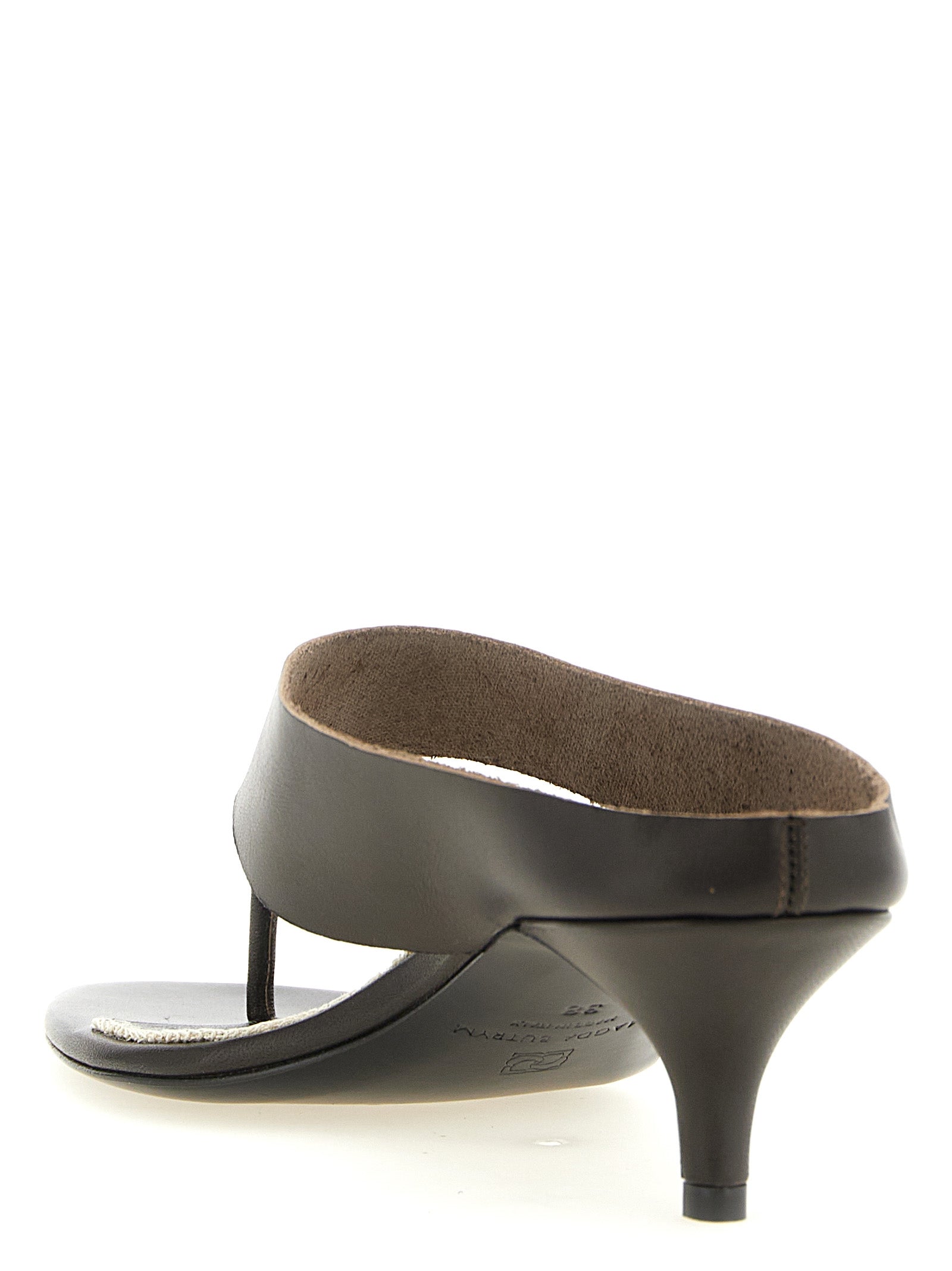 Magda Butrym Braune Ledersandalen mit Stilettoabsatz