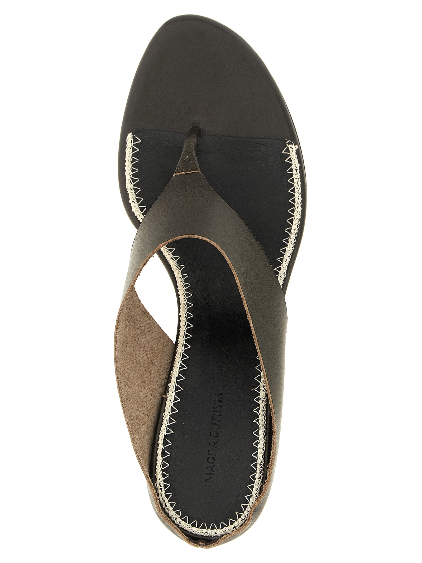 Magda Butrym Braune Ledersandalen mit Stilettoabsatz