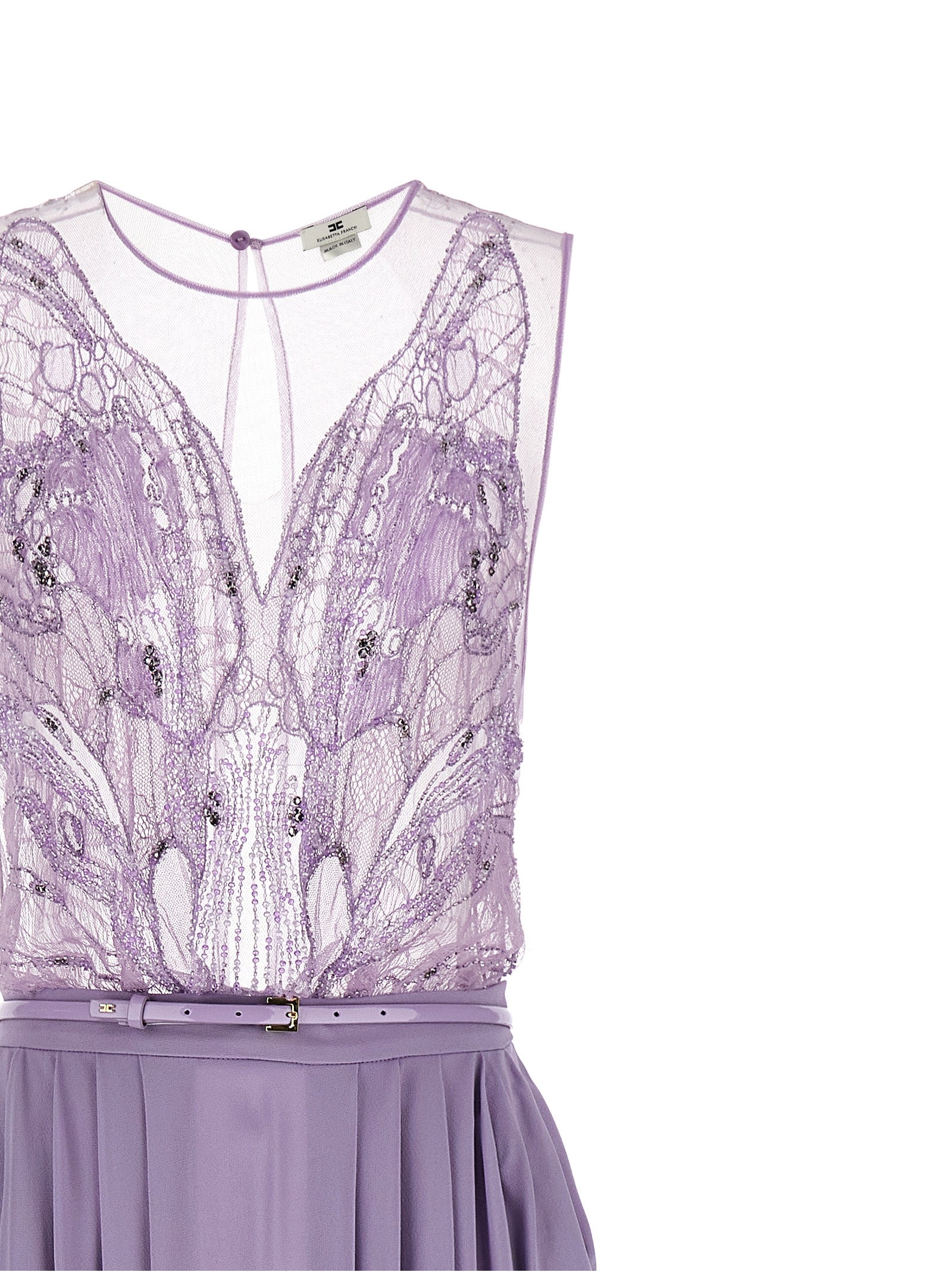 Elisabetta Franchi Langes Kleid aus violettem Viskose