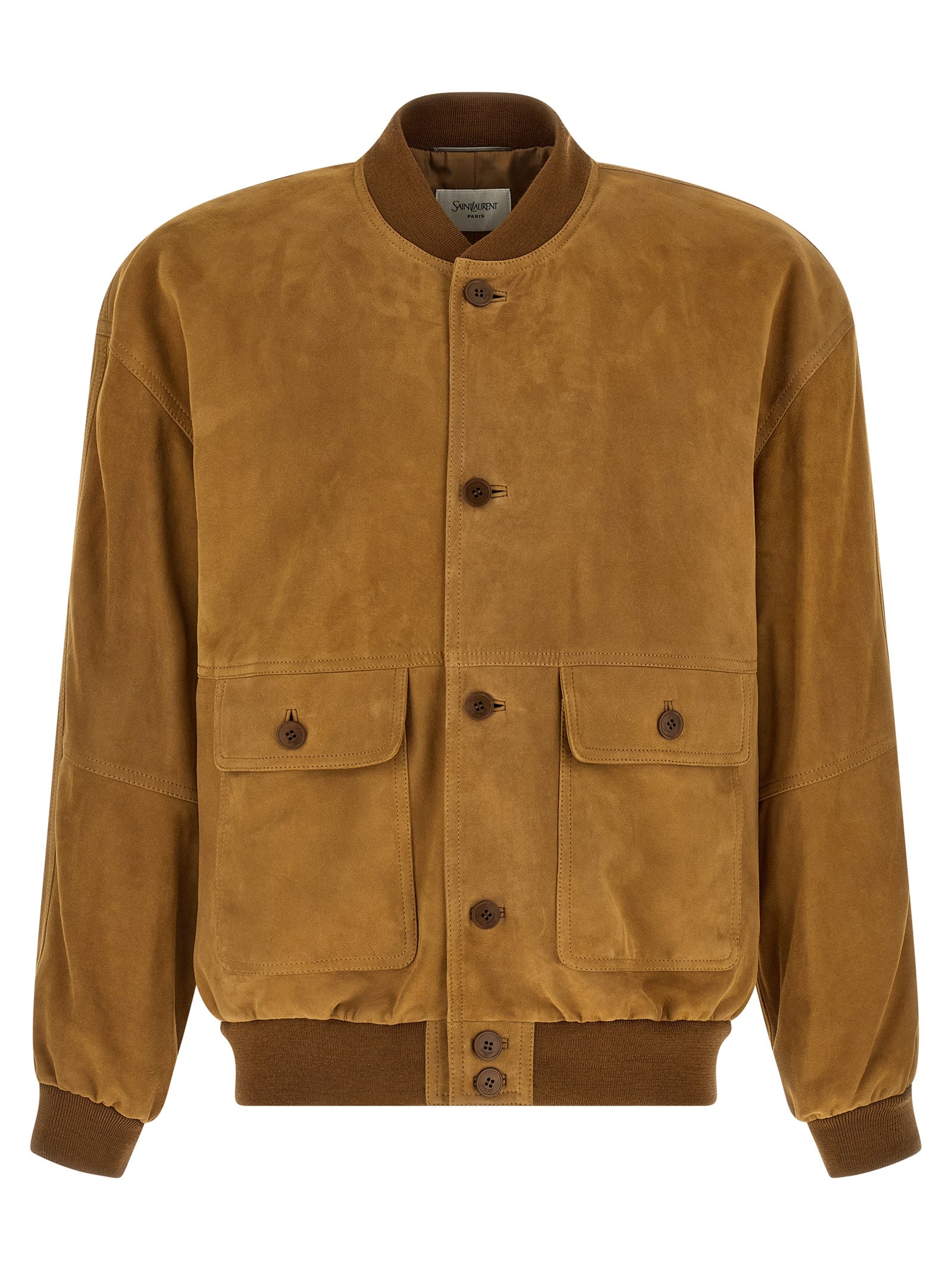 Saint Laurent Braune Lammlederjacke