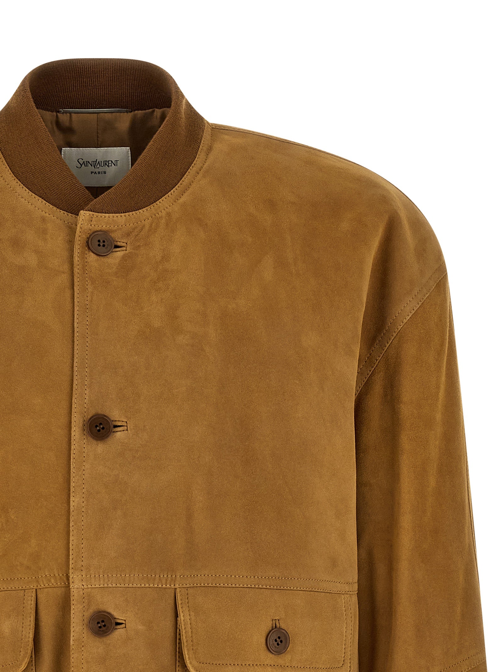 Saint Laurent Braune Lammlederjacke