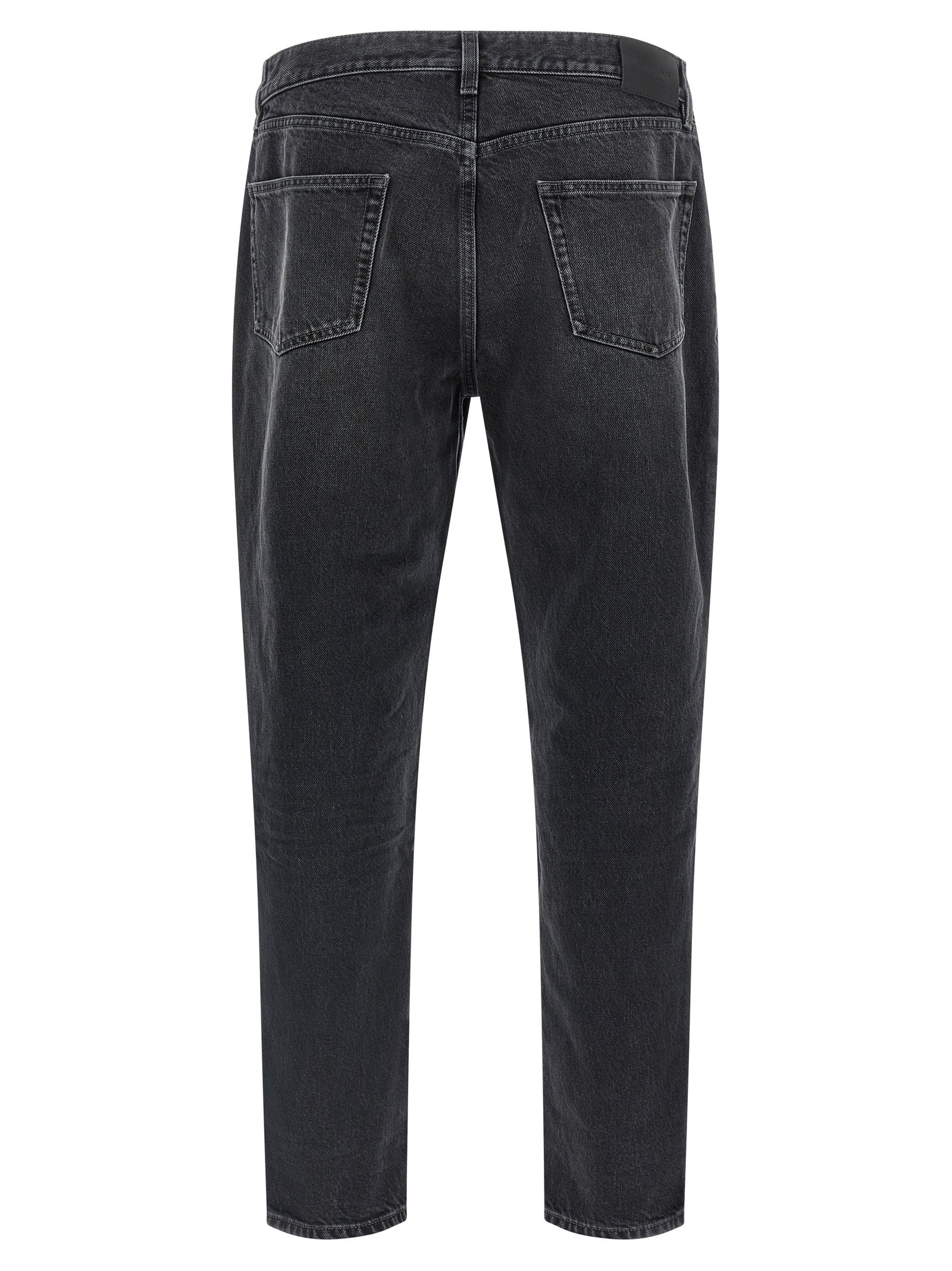 Saint Laurent Schwarze Baumwoll-Jeans mit geradem Bein