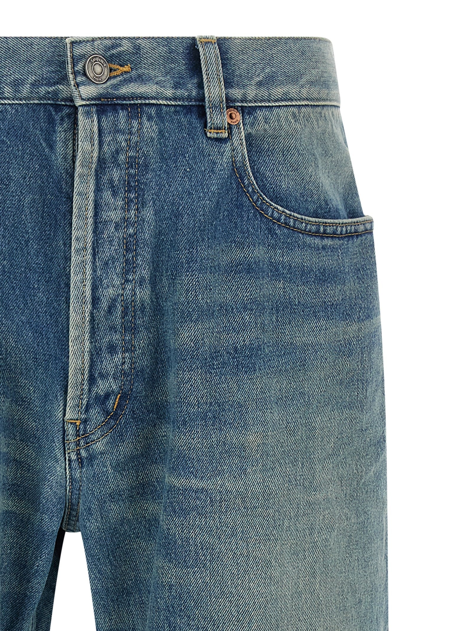 Saint Laurent Blaue Jeans aus Baumwolle im geraden Schnitt