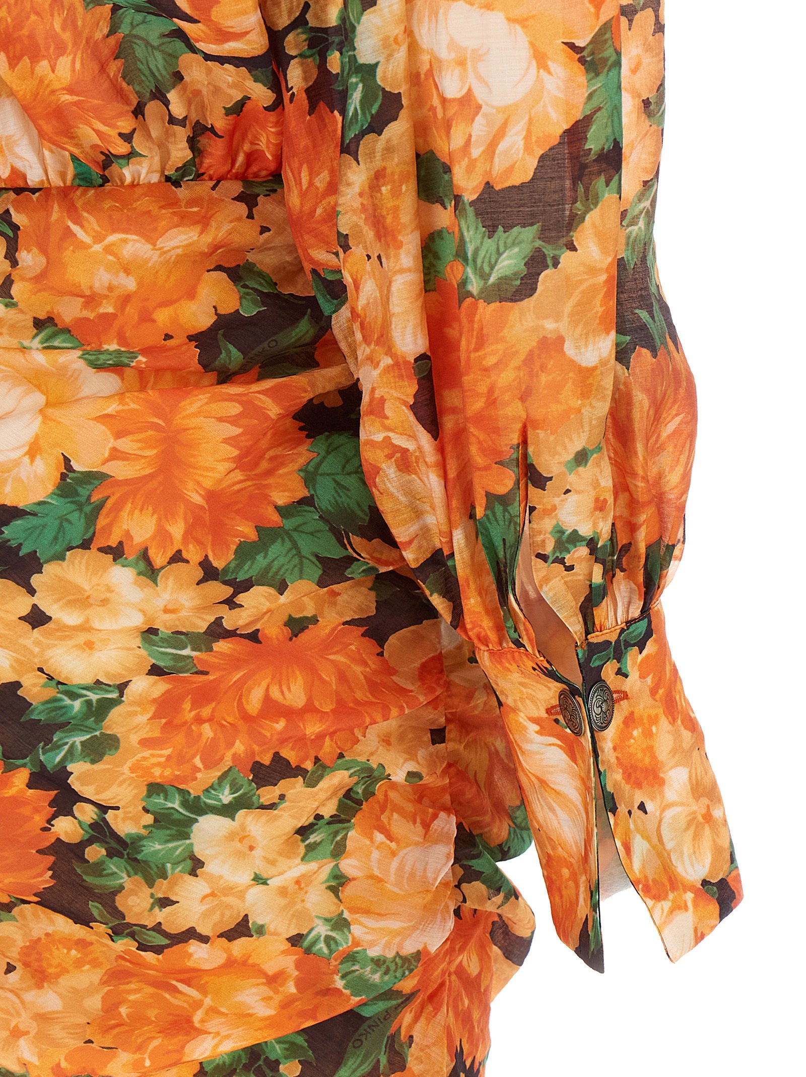 PINKO Orange Lyocell Minikleid