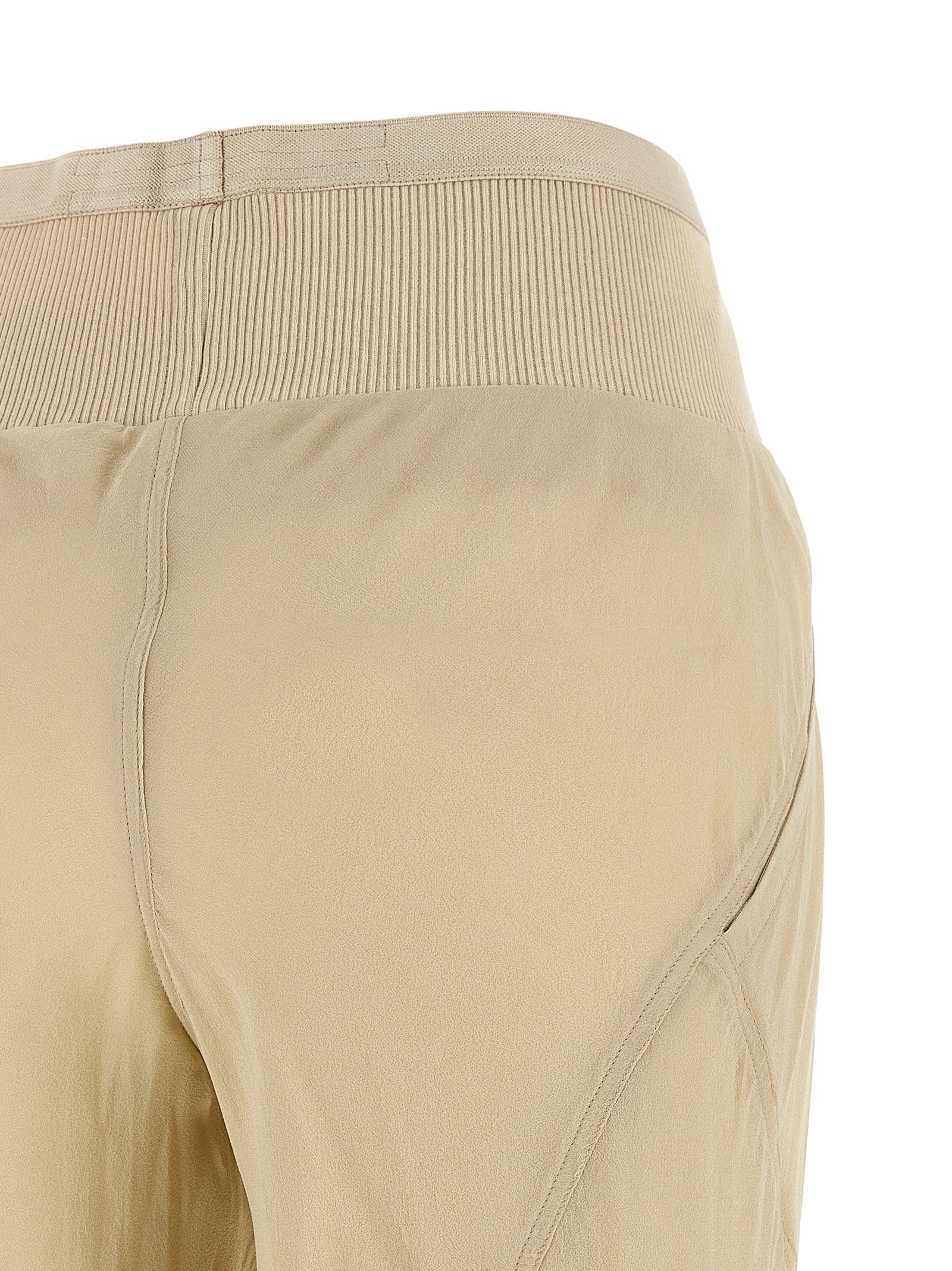 Rick Owens Beige Seidenhose mit ausgestelltem Bein