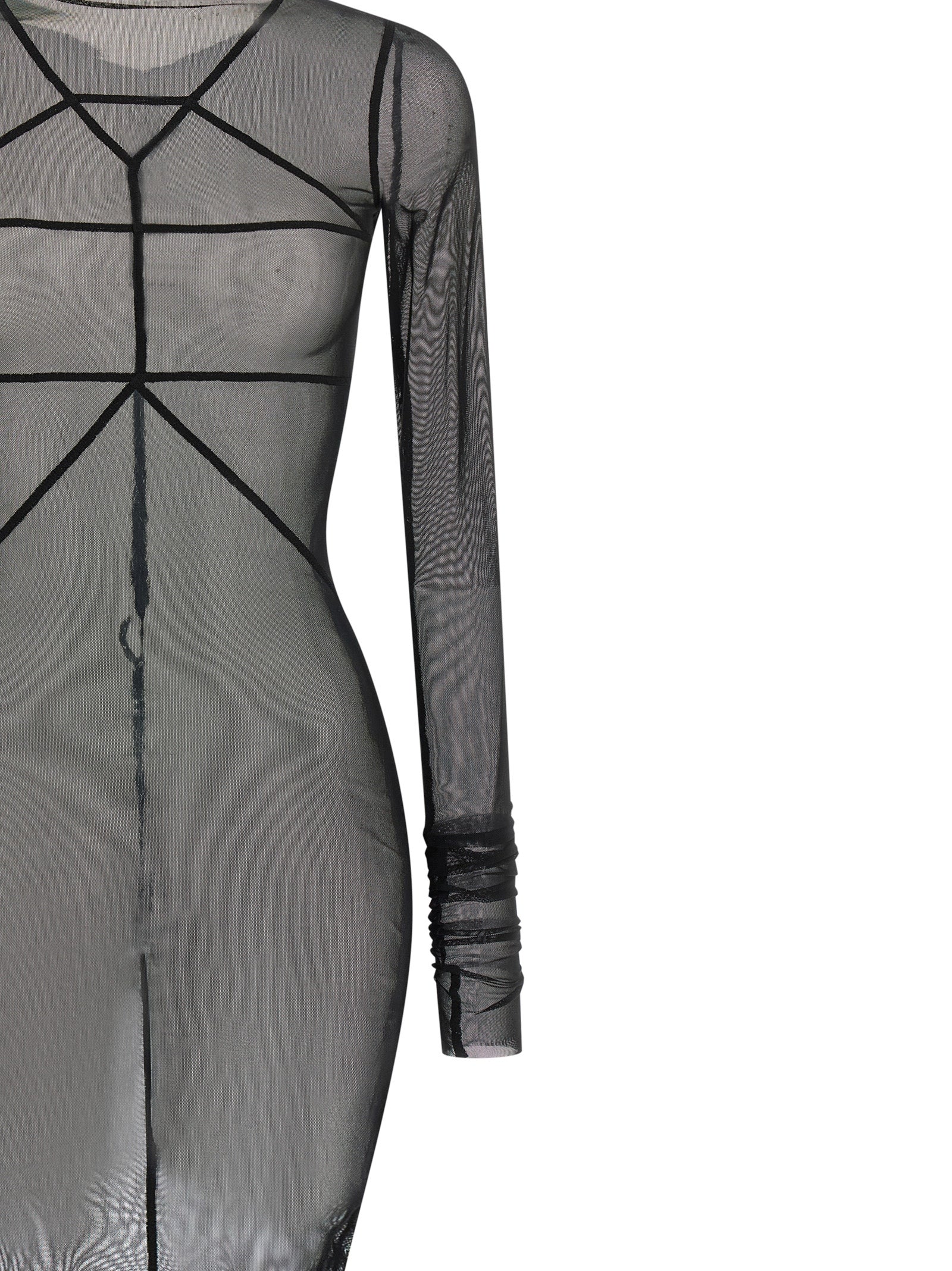 Rick Owens Langes schwarzes Kleid aus Nylon