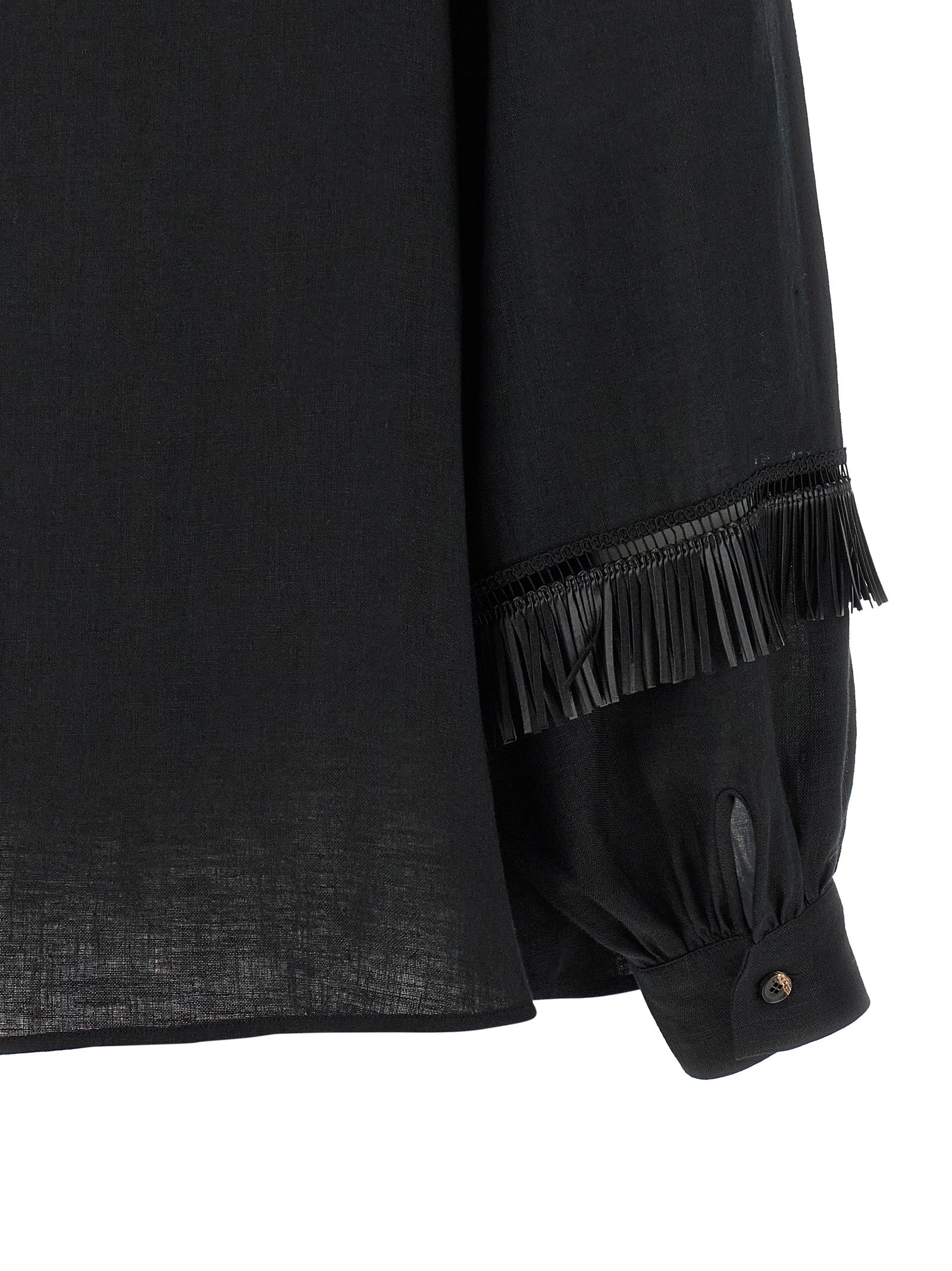 Kiton Schwarze Leinenbluse