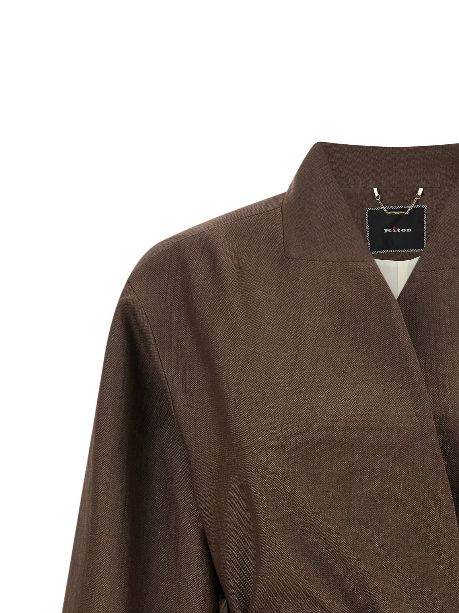Kiton Brauner Blazer aus Polyamid