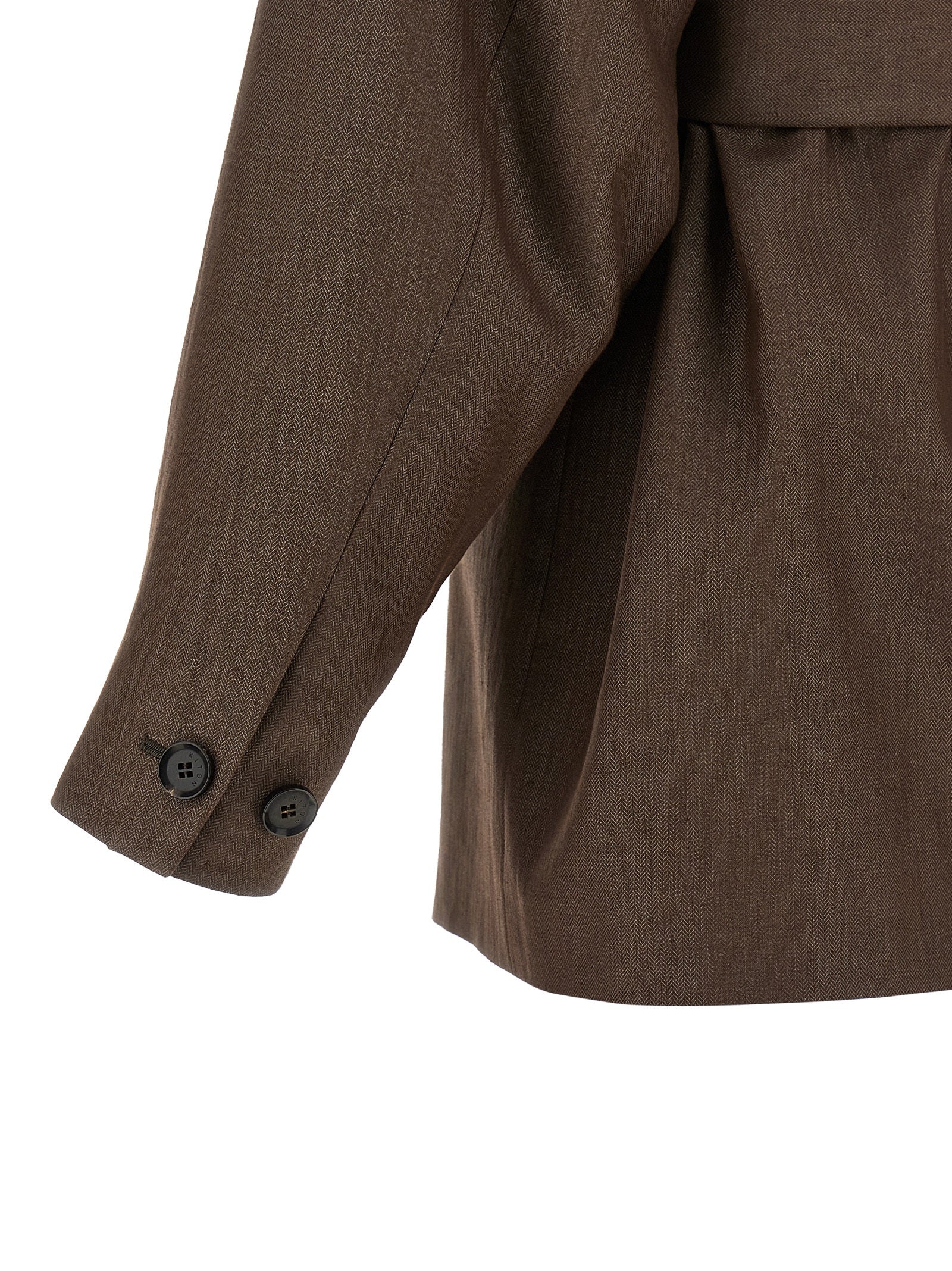 Kiton Brauner Blazer aus Polyamid