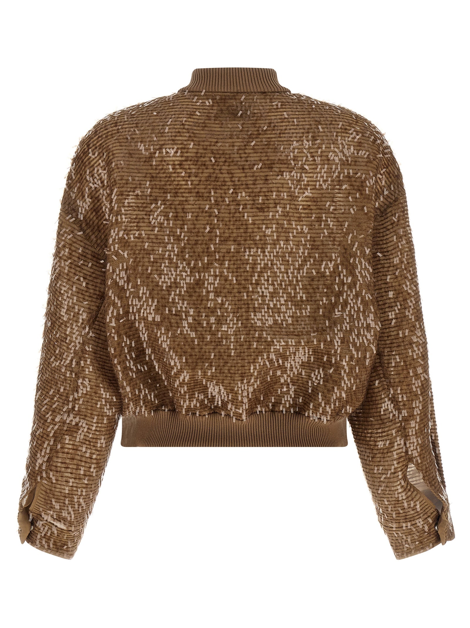 Brunello Cucinelli Brauner Seiden-Cardigan