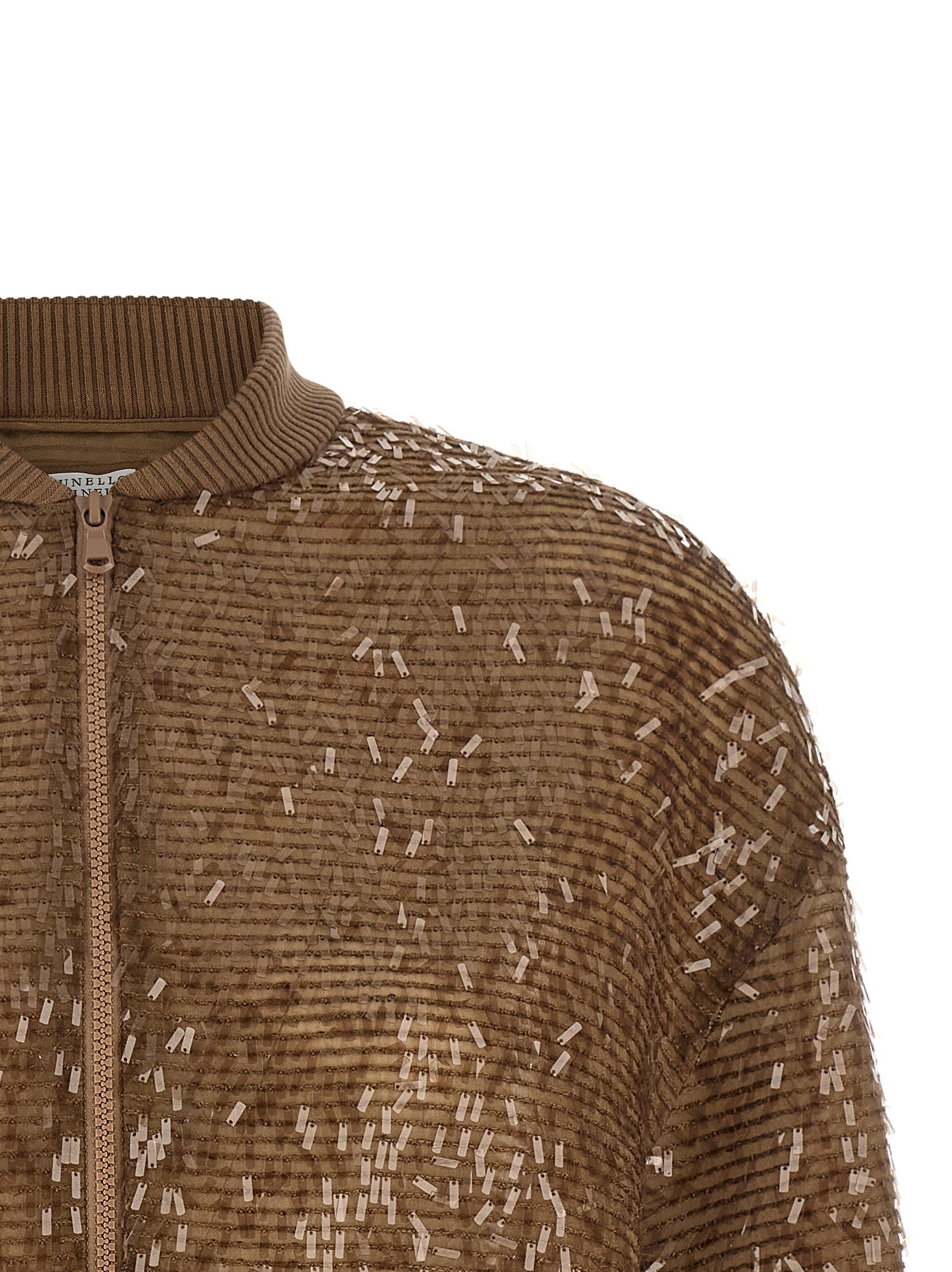 Brunello Cucinelli Brauner Seiden-Cardigan