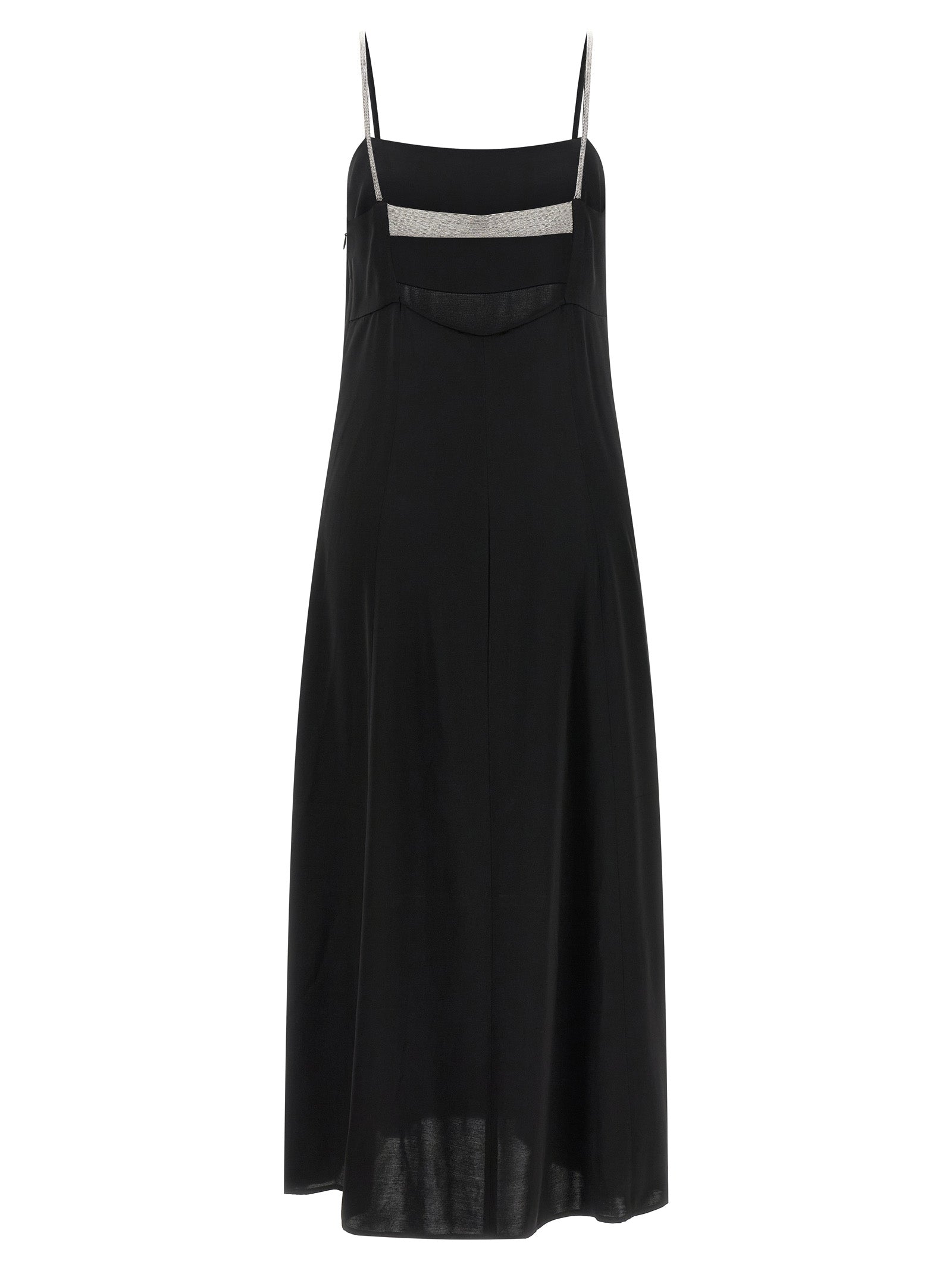Peserico Schwarzes Viskose-Maxikleid
