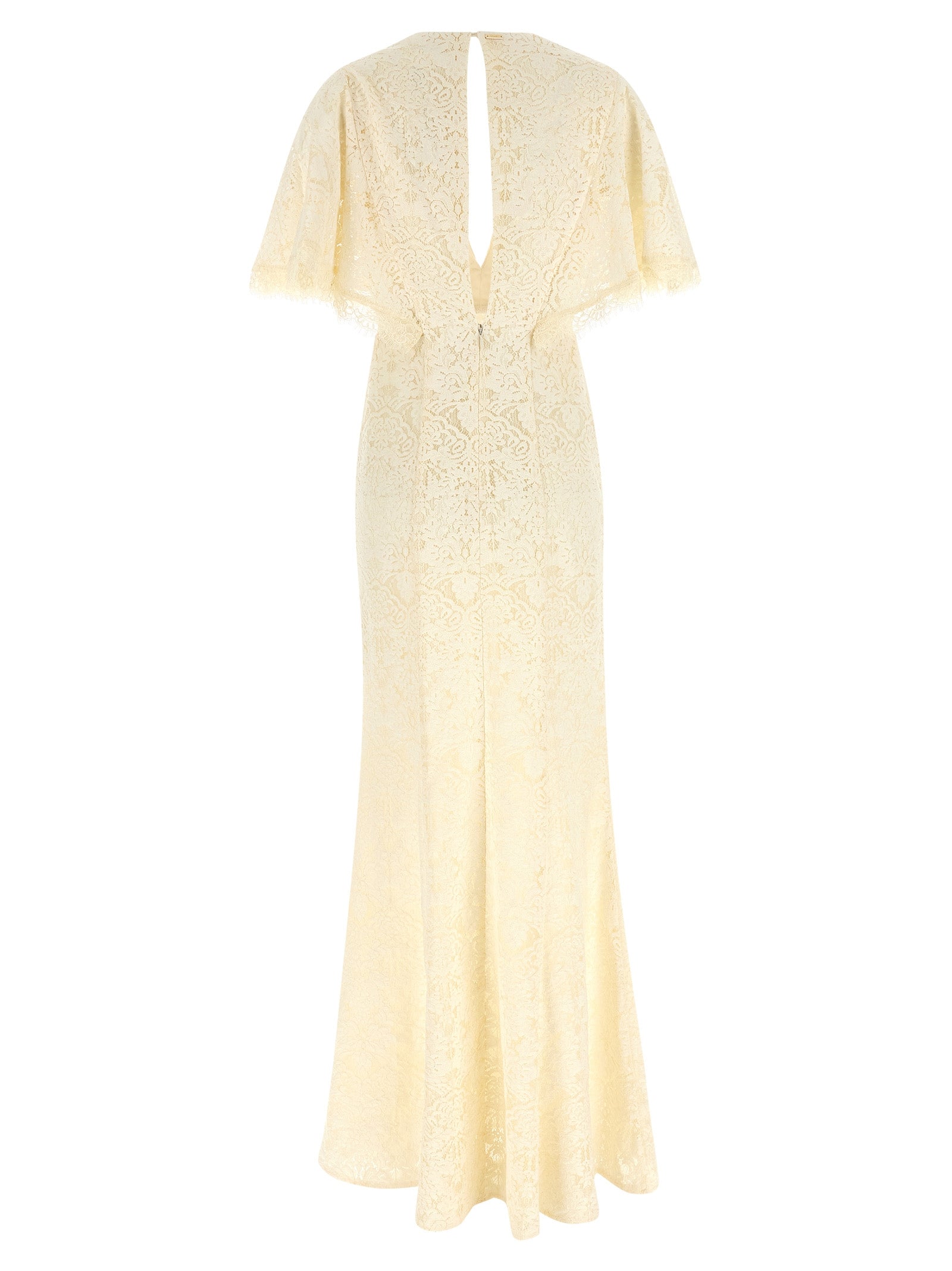 Twinset Weißes Baumwoll-Maxikleid